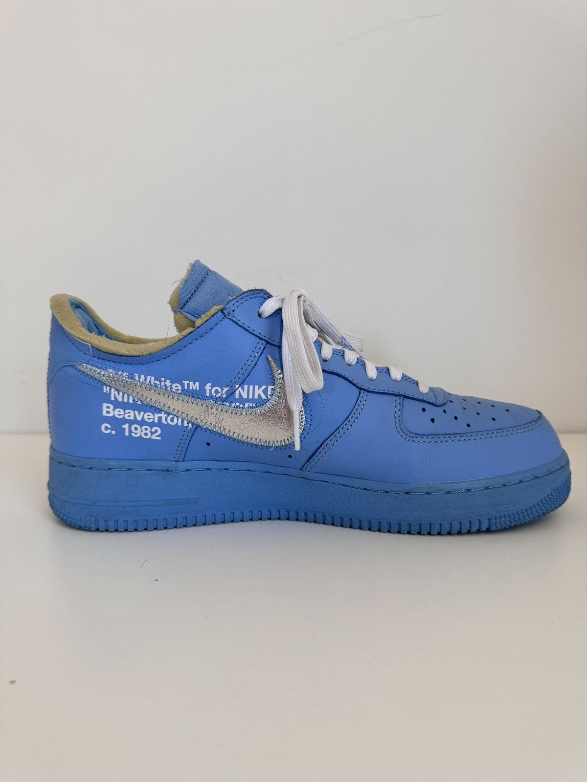 Nike × Off-White × Virgil Abloh Nike Air Force 1 Off White MCA University Blue Size US 11 / EU 44 - 7 Thumbnail
