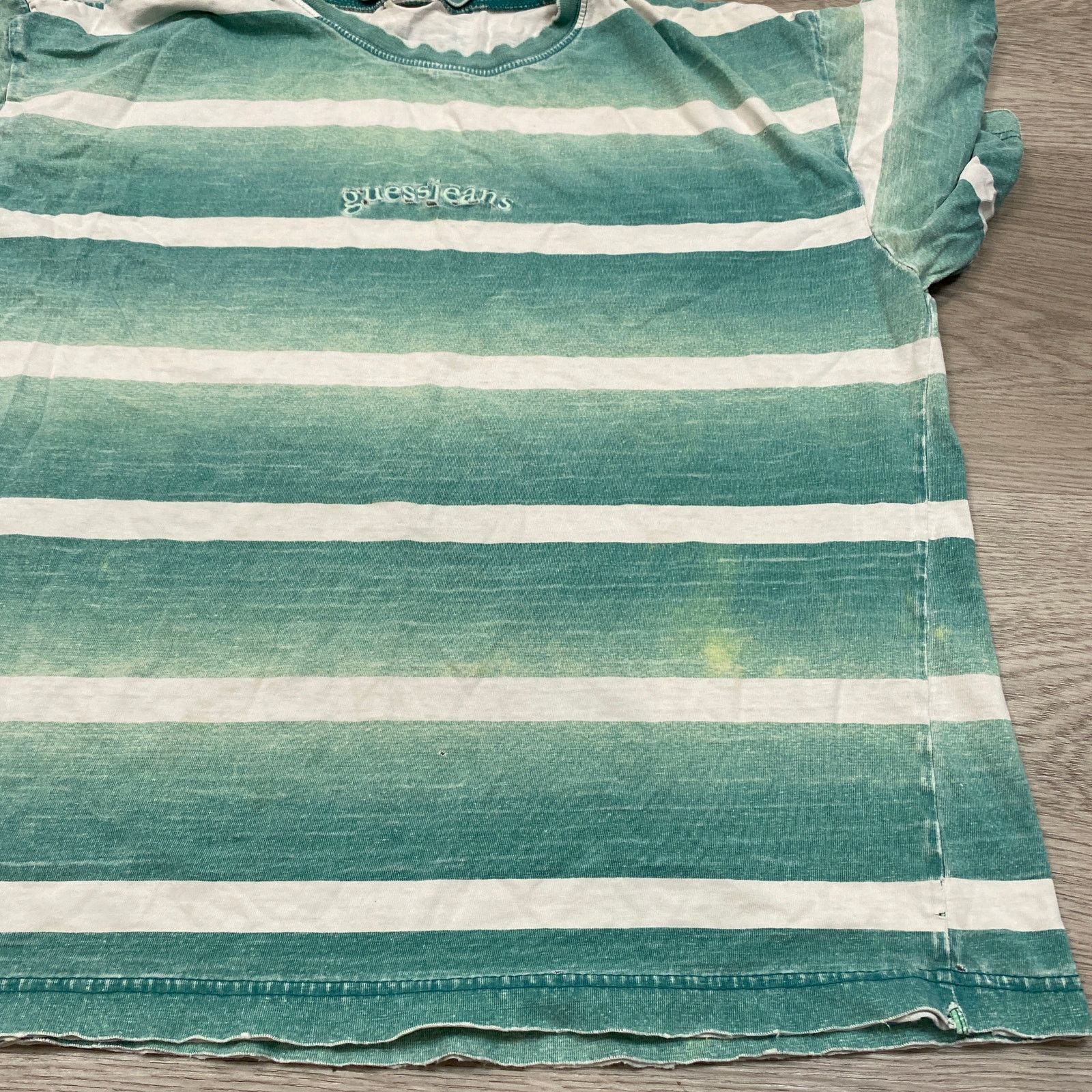 Guess × Vintage VTG 90s Guess Jeans Boxy Striped Tee Shirt Large Y2K Grunge Size US L / EU 52-54 / 3 - 9 Thumbnail
