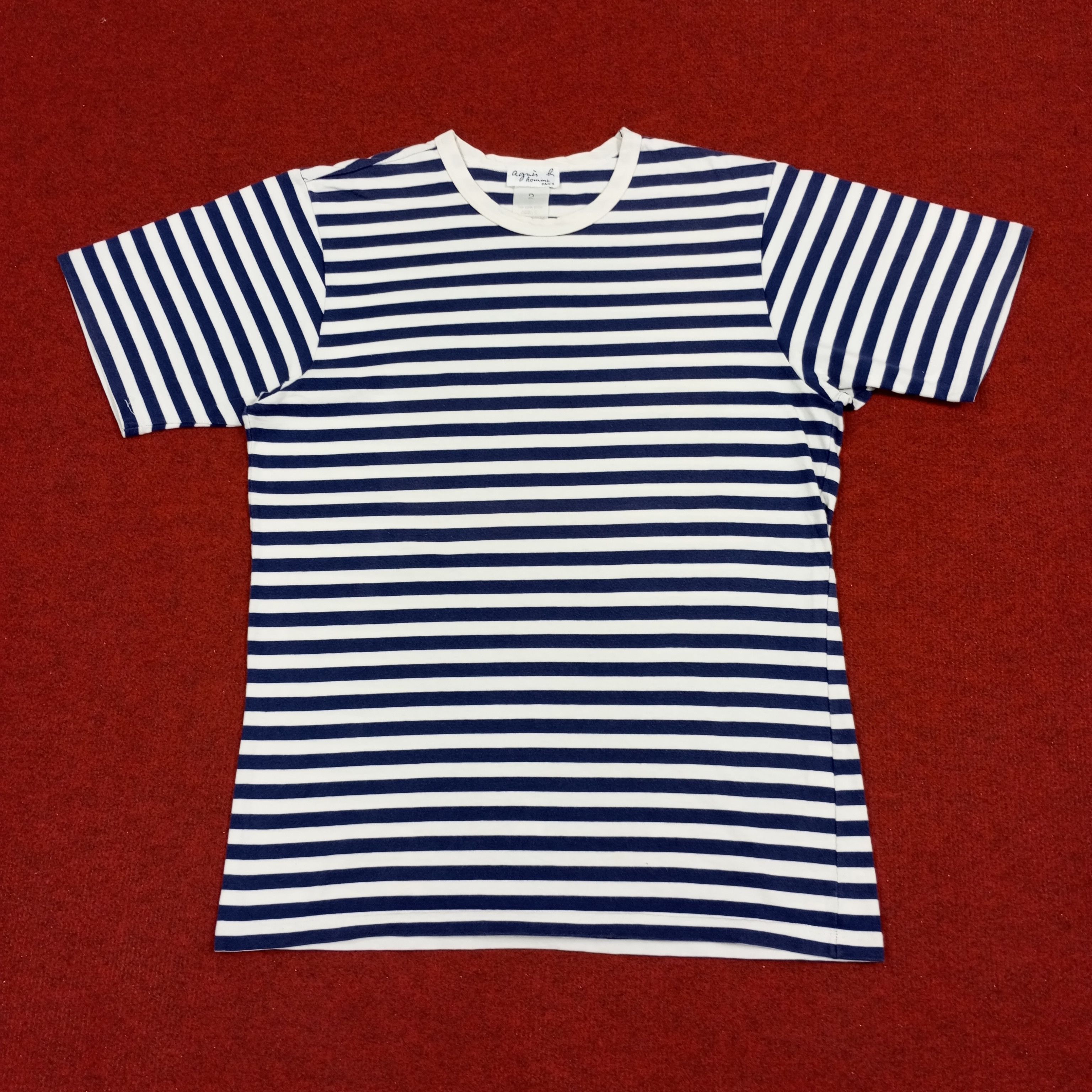 Vintage × agnes b. Agnes B Homme Designer Brand Stripes Design Tshirt Size US M / EU 48-50 / 2 - 1 Thumbnail
