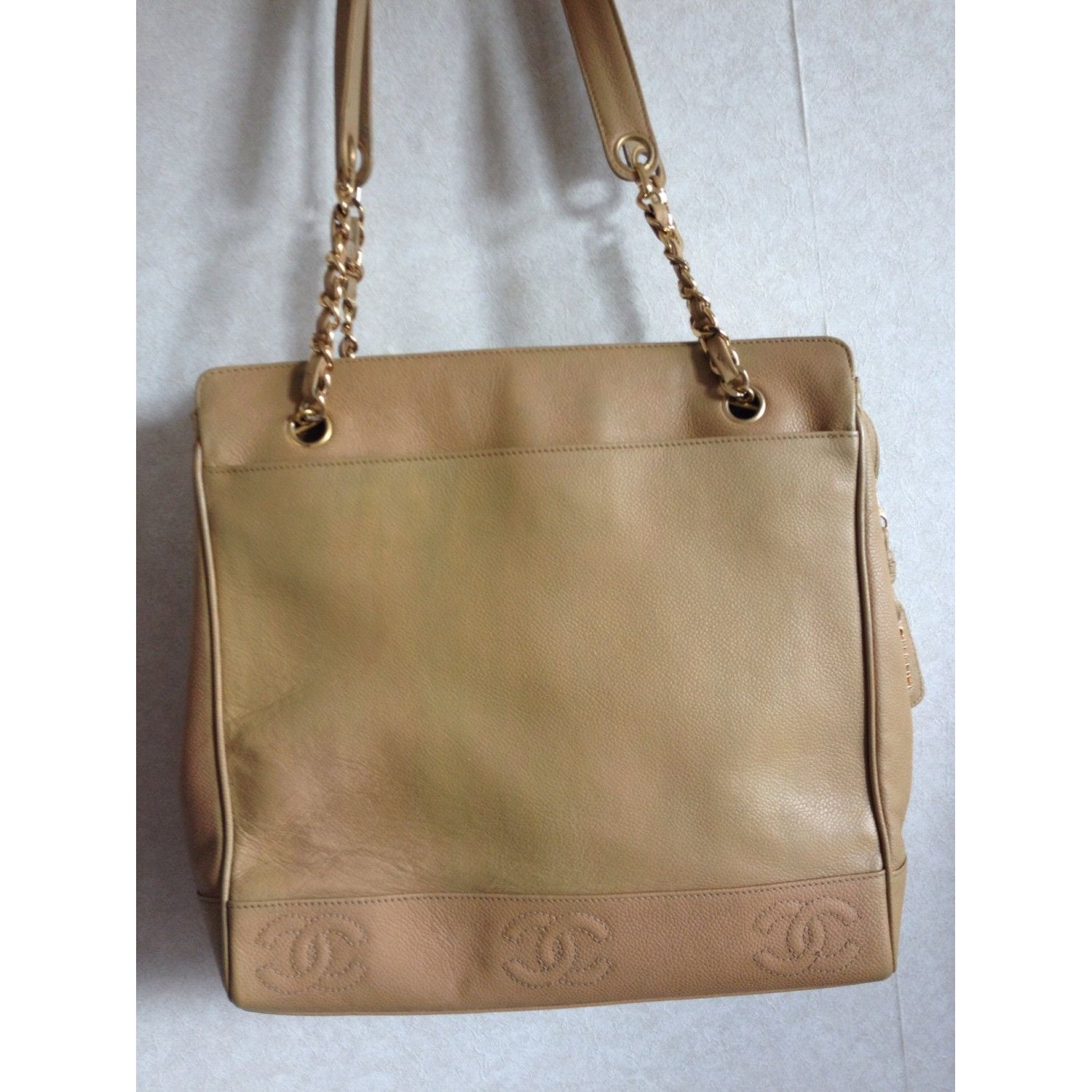 Chanel Vintage CHANEL brown beige caviar leather chain shoulder bag Size ONE SIZE - 2 Thumbnail