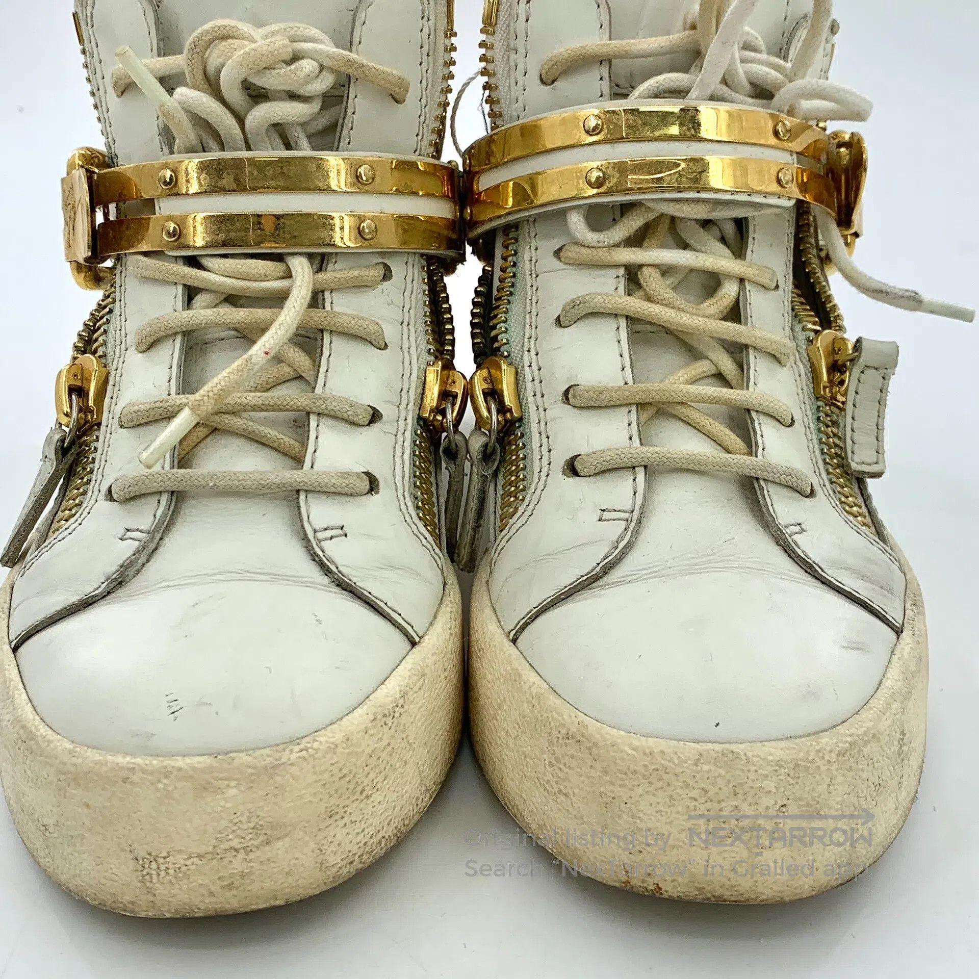 Giuseppe Zanotti White Metal Buckle Double Zip Design Casu