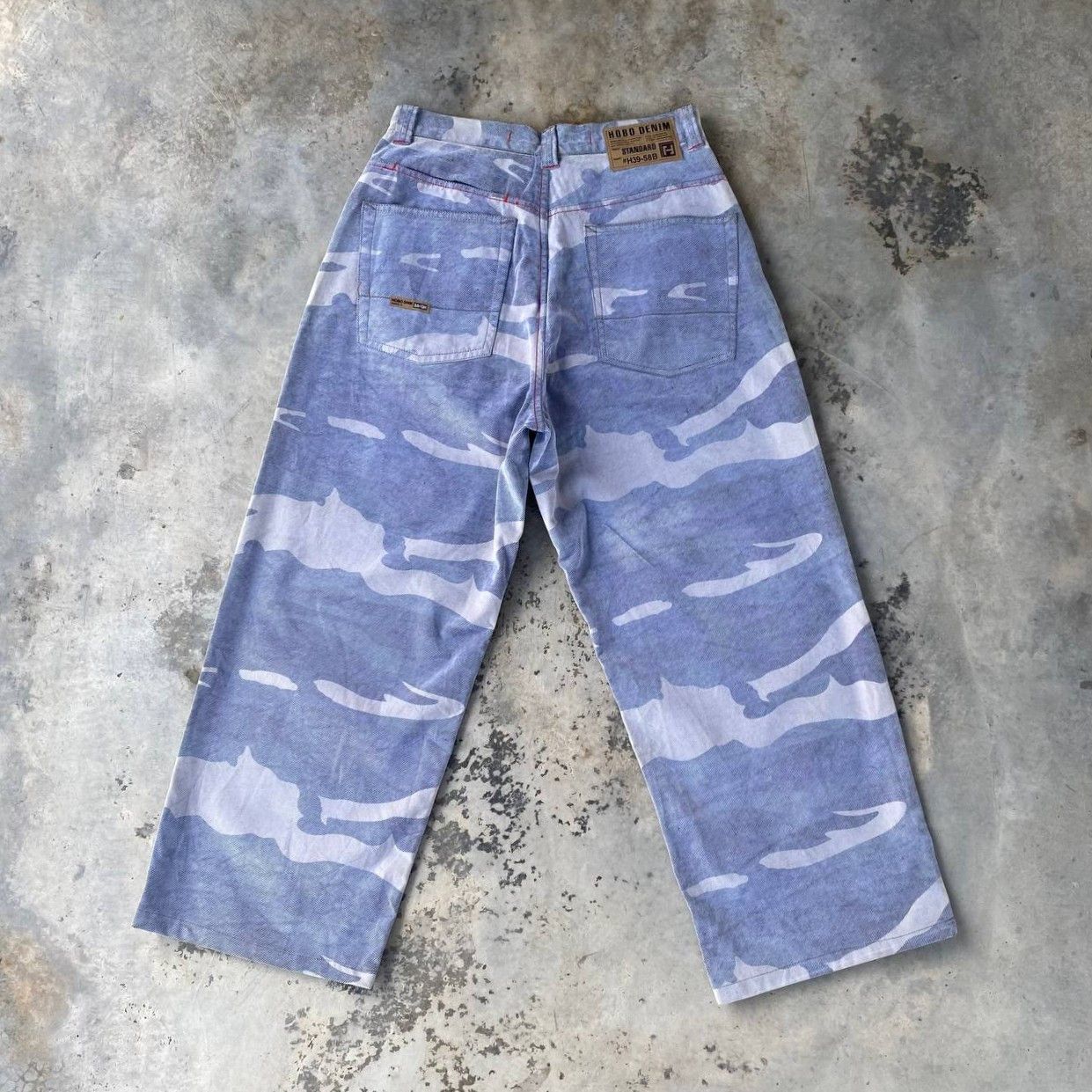Hobo HOBO DENIM Vintage 90s Wide Leg Blue Camo Skate Pants Baggy Size US 30 / EU 46 - 12 Thumbnail