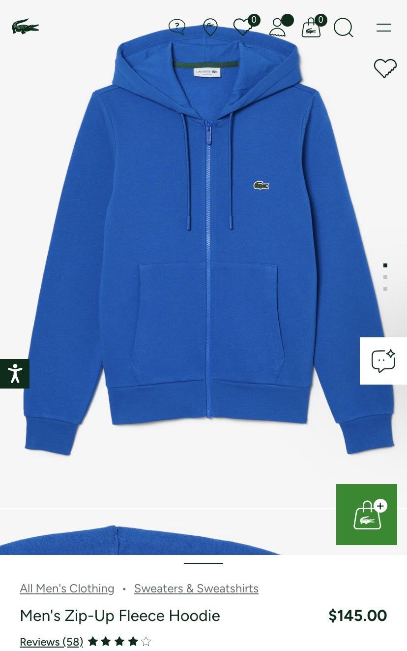 Lacoste Lacoste Classic Fit Alligator Zip-Up Hoodie Size US XXL / EU 58 / 5 - 9 Thumbnail