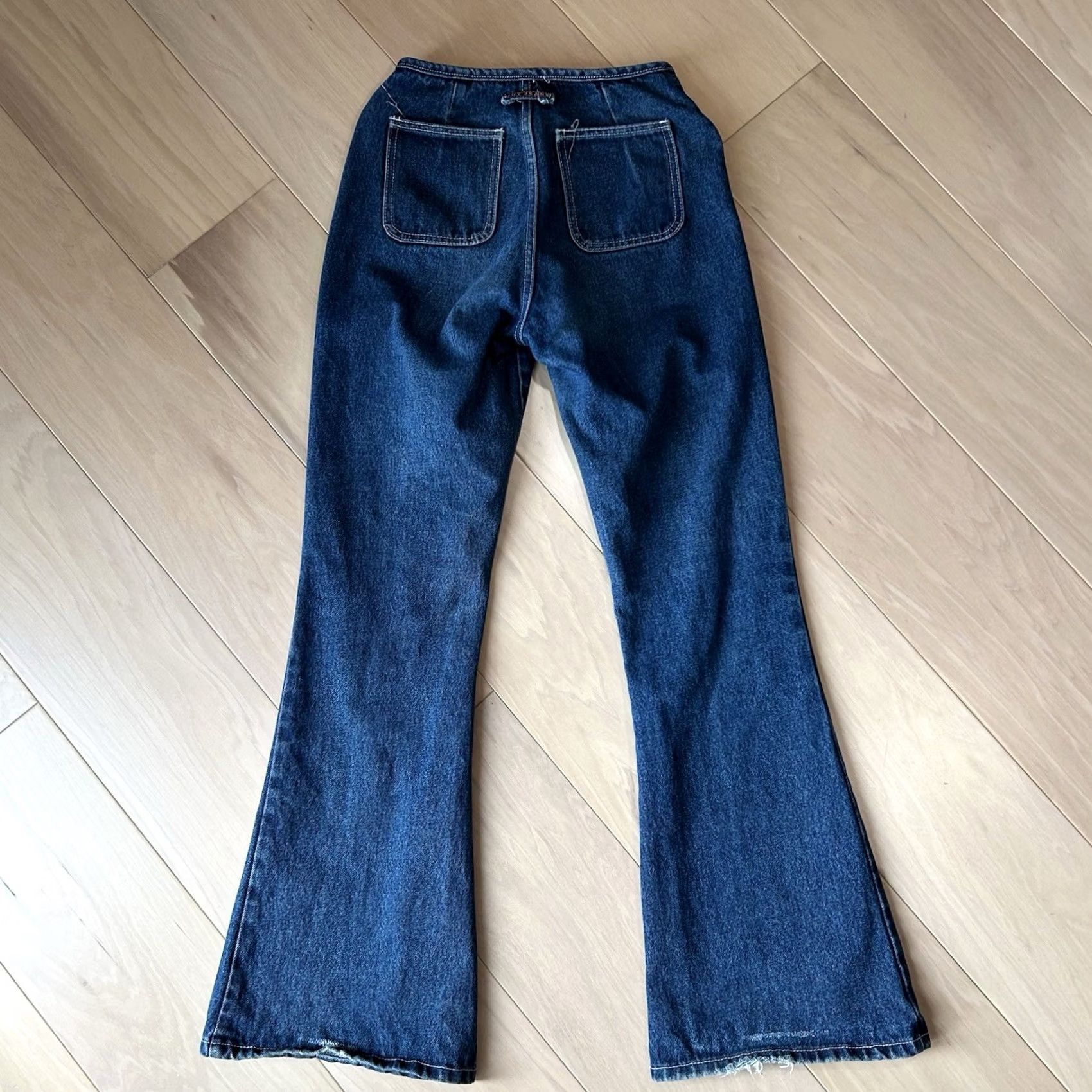 Bell VINTAGE Joy Jeans Bell Bottom Denim Blue Jean Butterfly’s Women’s Medium 24x31 Jeans 90s Grunge Boho Western Urban Fashion Mens Womens Girls Boys Size 32" / US 10 / IT 46 - 2 Thumbnail