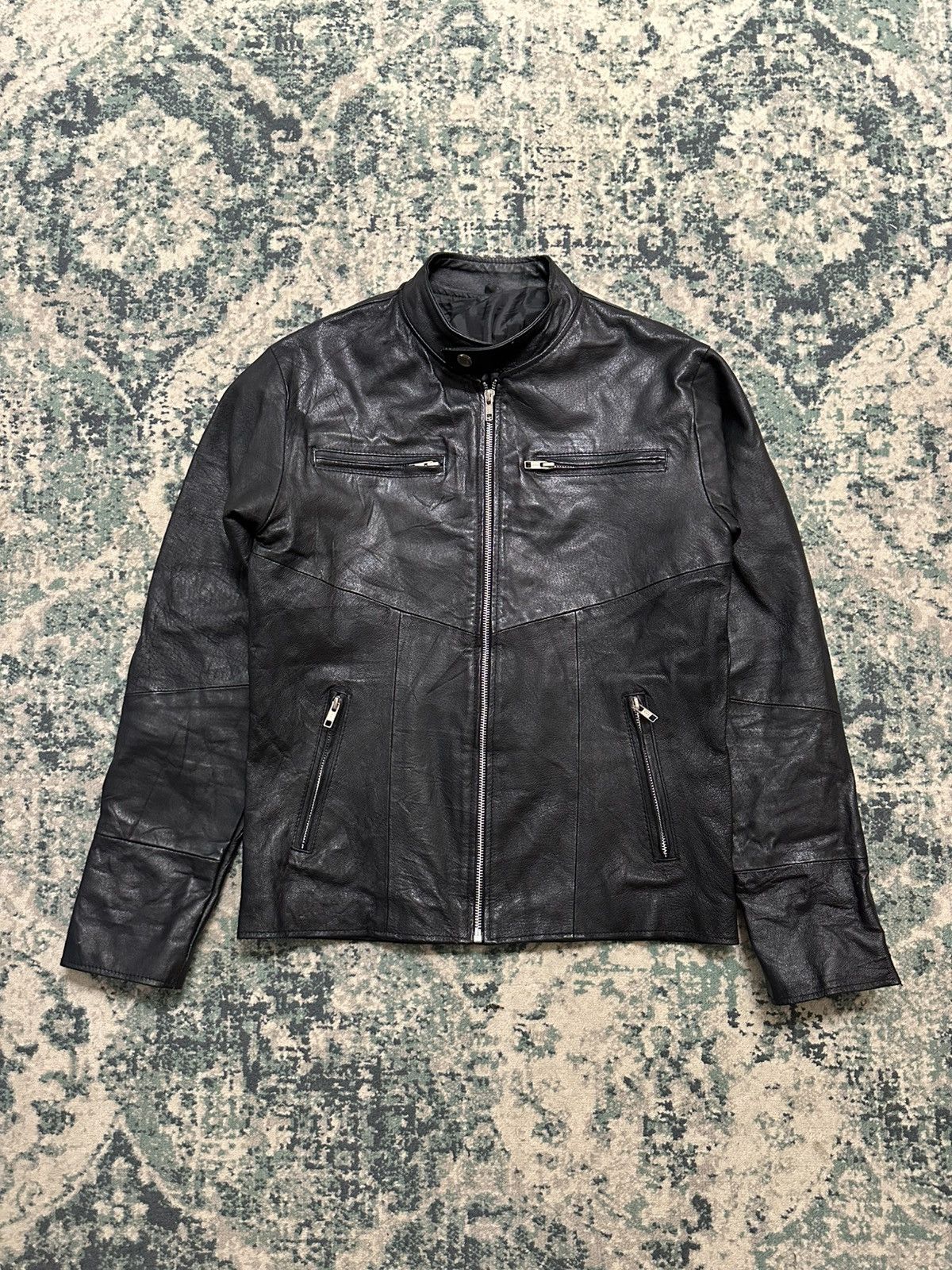 Genuine Leather Vintage Japanese Brand Genuine Leather Zipper Jacket Size US M / EU 48-50 / 2 - 7 Thumbnail