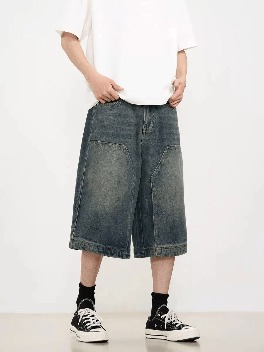 Vintage Washed vintage lumberjack denim shorts Size US 34 / EU 50 - 2 Thumbnail