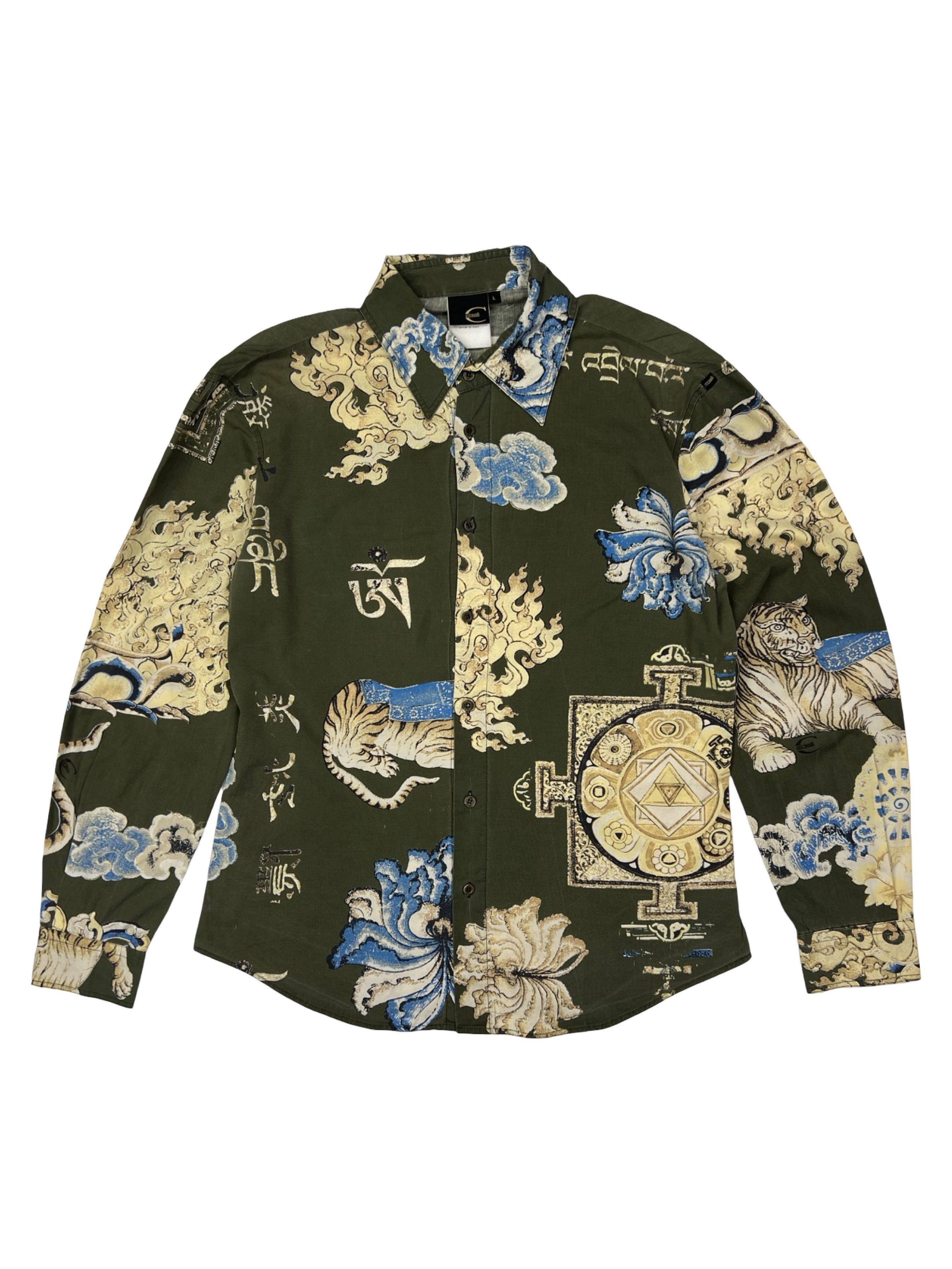 Just Cavalli Vintage Just Cavalli Allover Printed Button Up Shirt Tiger Size US L / EU 52-54 / 3 - 1 Thumbnail