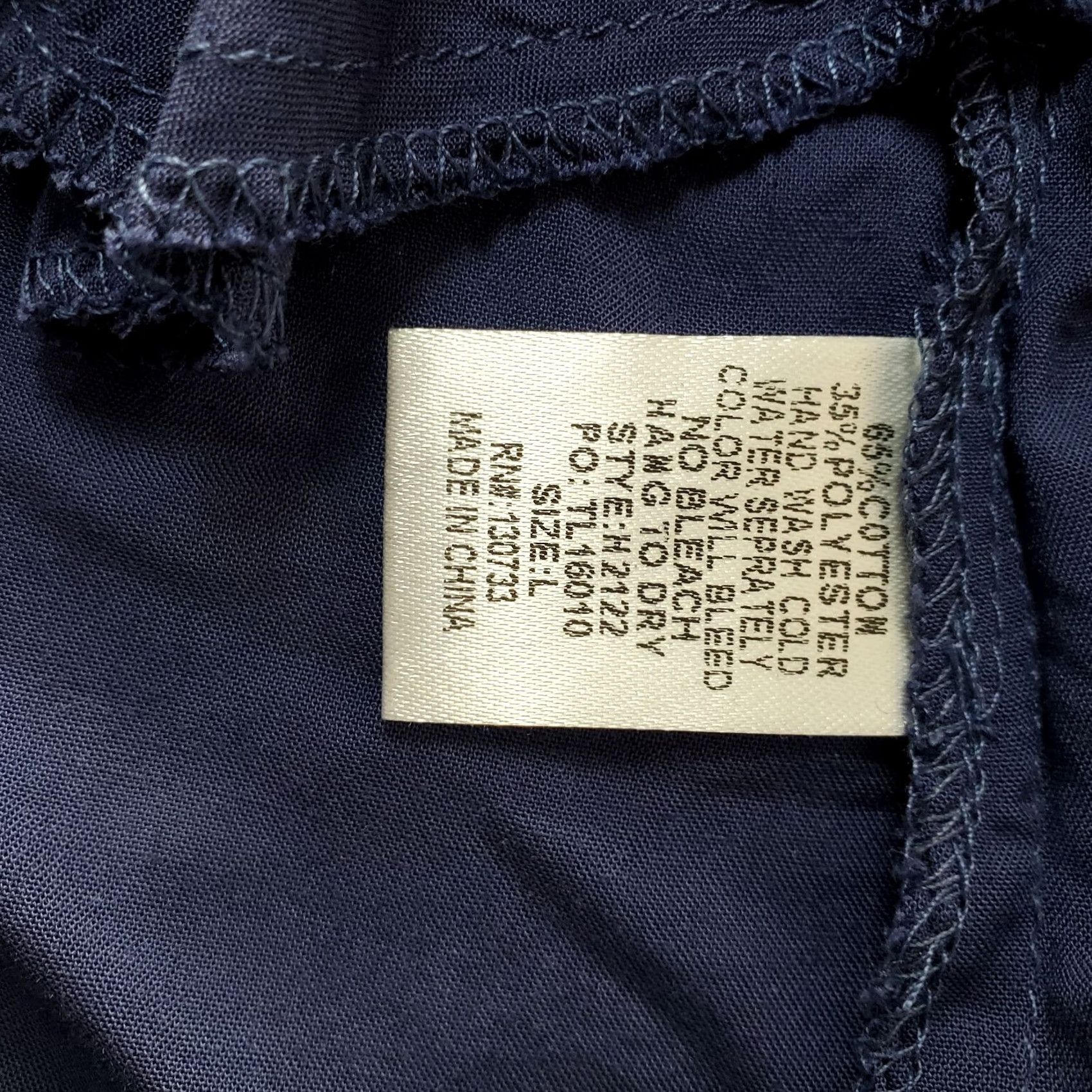 Vintage UMGEE Cardigan Women's L Navy Cotton Lace Back Roll Tab Sleeve Open Drape Front Size L / US 10 / IT 46 - 4 Thumbnail