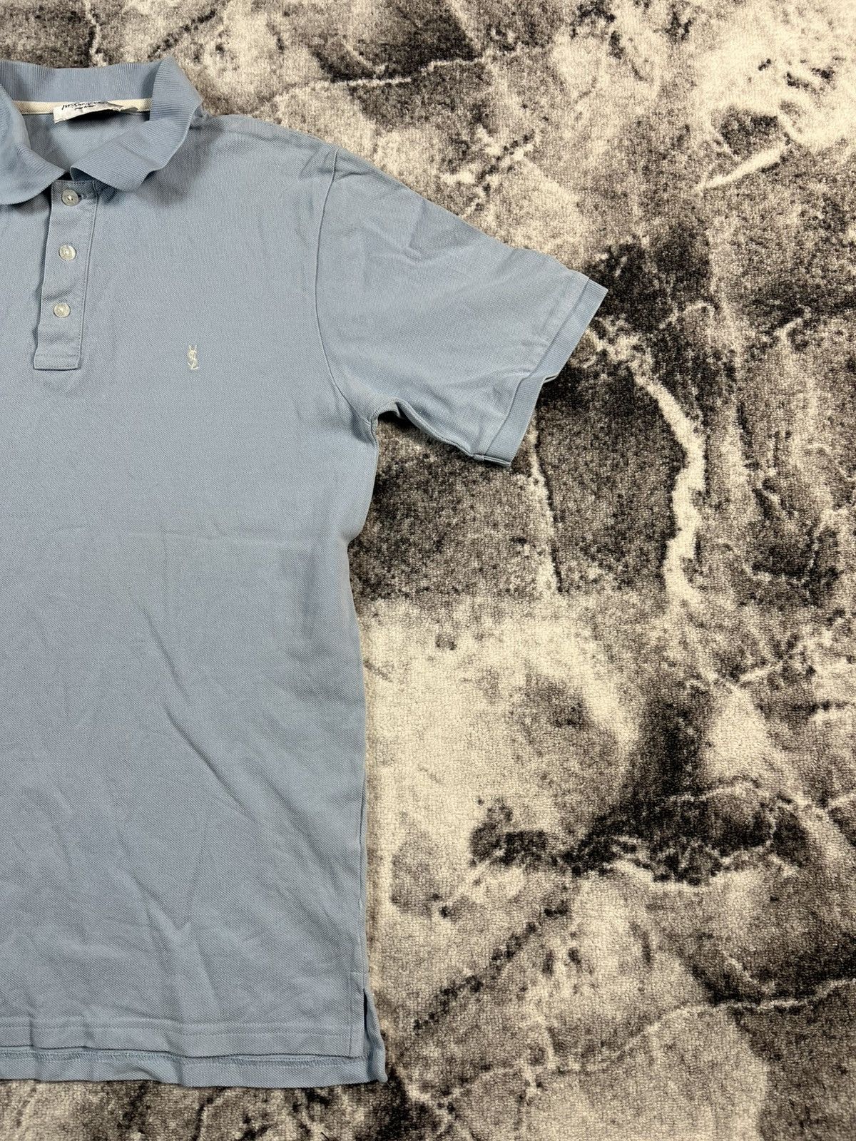 Yves Saint Laurent Yves Saint Laurent Polo Shirt Light Blue Minimal Size US M / EU 48-50 / 2 - 3 Thumbnail