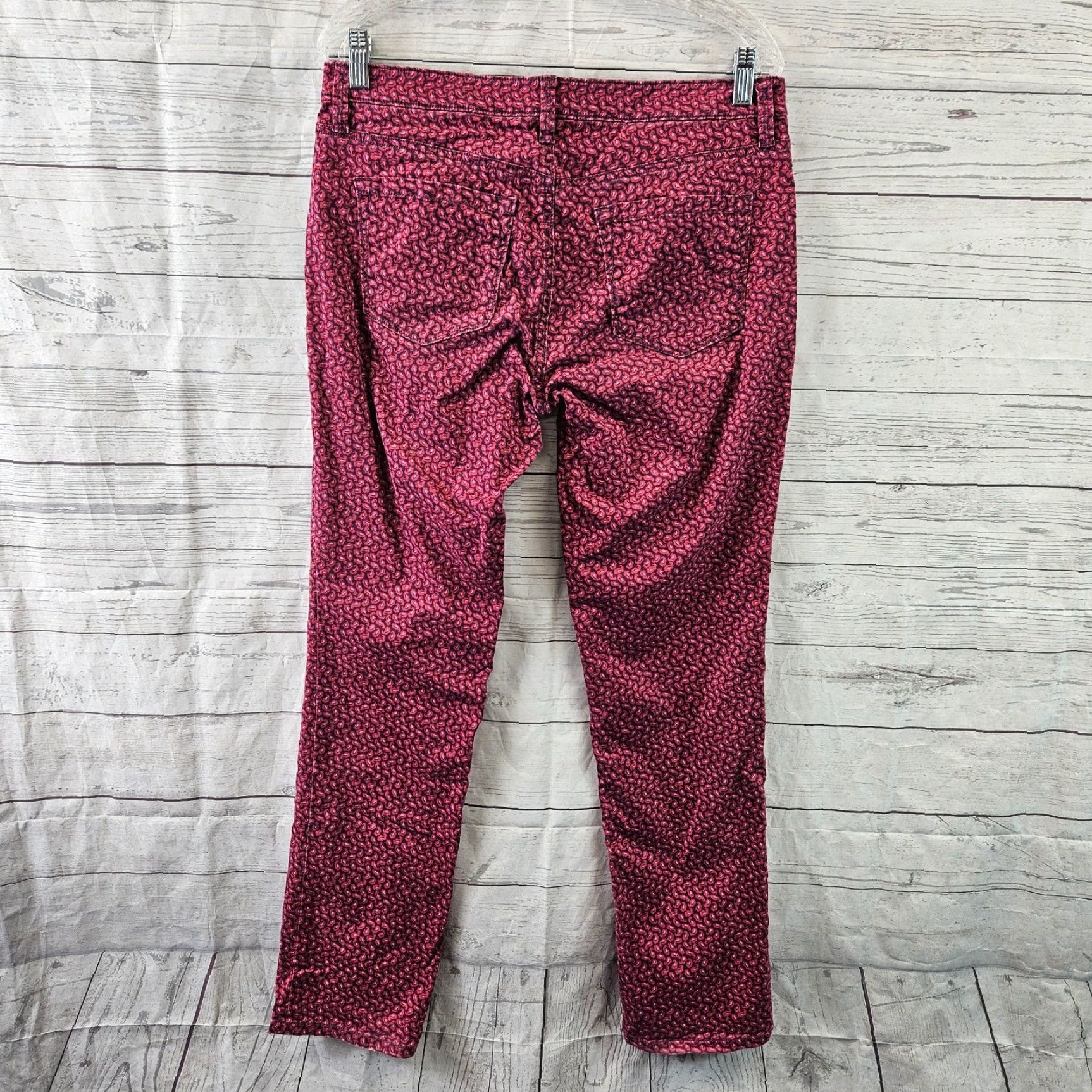 Loft LOFT Jeans Womens Modern Straight Paisley Purple Pink 8 Denim Cotton Blend Inseam 31 in Rise 8.5 in N/A Size 30" / US 8 / IT 44 - 3 Thumbnail