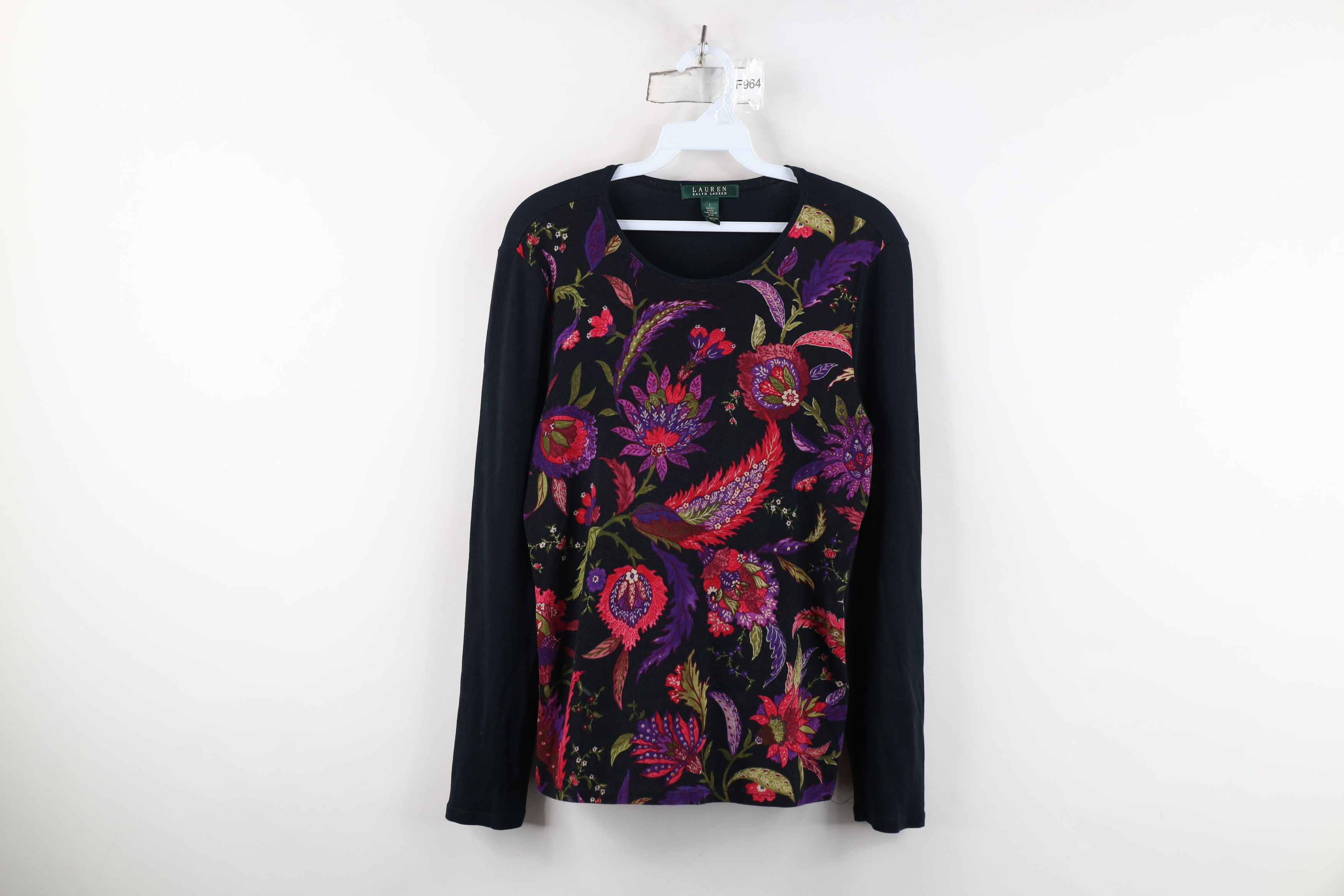 Ralph Lauren Vintage 90s Ralph Lauren Ribbed Knit Long Sleeve T-Shirt Size L / US 10 / IT 46 - 1 Thumbnail