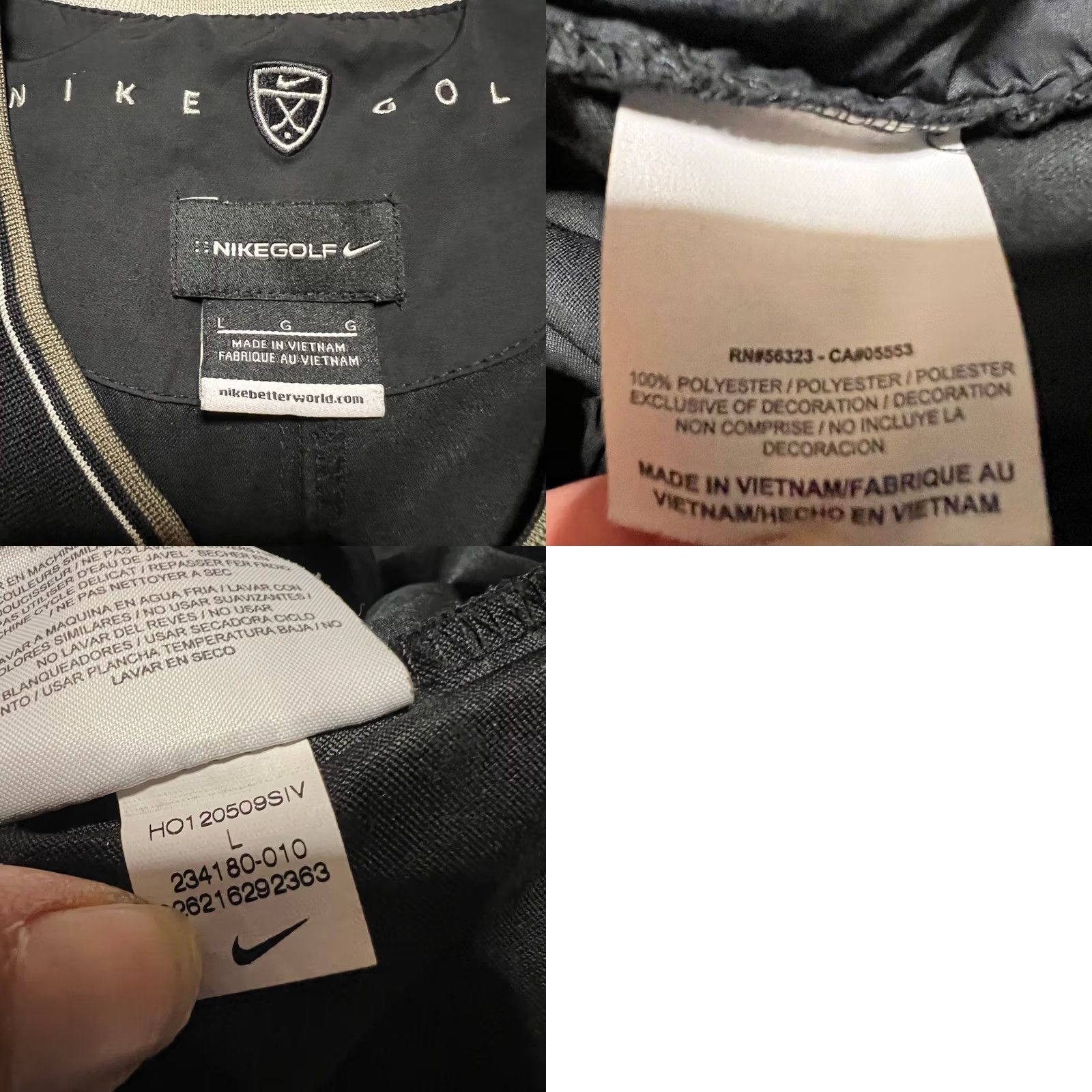 Nike Nike Golf Windbreaker Jacket Mens Large Pullover Black Gray Regular L Mens Windbreaker Black Nike Golf Jacket Size US L / EU 52-54 / 3 - 8 Thumbnail