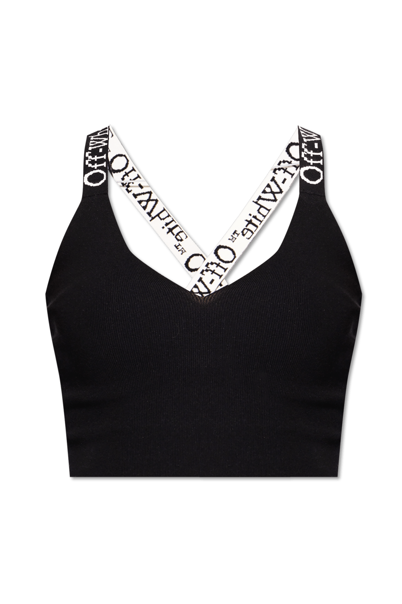 Off-White o1s22i1n0824 Knitted Crop Top in Black Size S / US 4 / IT 40 - 1 Thumbnail