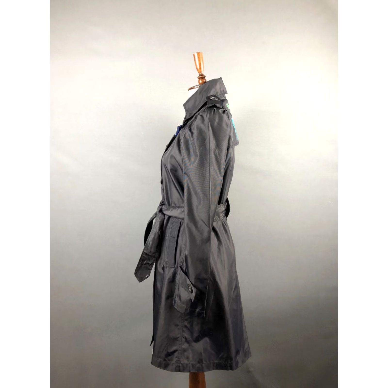 Desigual Desigual Women's Trench Coat Black Nylon Embroidered Belted Long Sleeve Patch Logo Buttoned Epaulettes Regular Size 38 Coat Women Size XS / US 0-2 / IT 36-38 - 2 Thumbnail