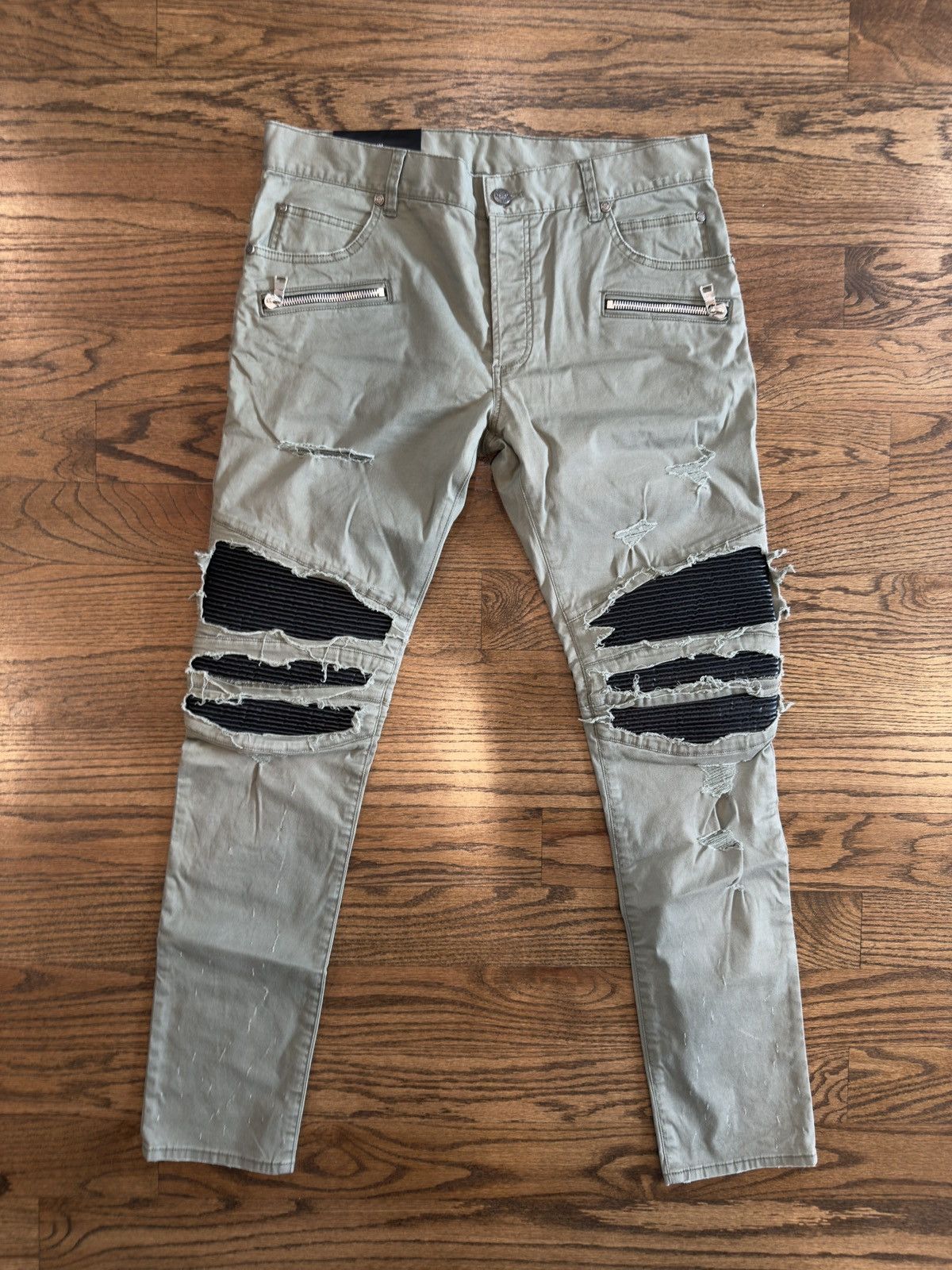 Balmain Balmain x Pierre Balmain Biker Distressed Denim Size US 34 / EU 50 - 1 Thumbnail