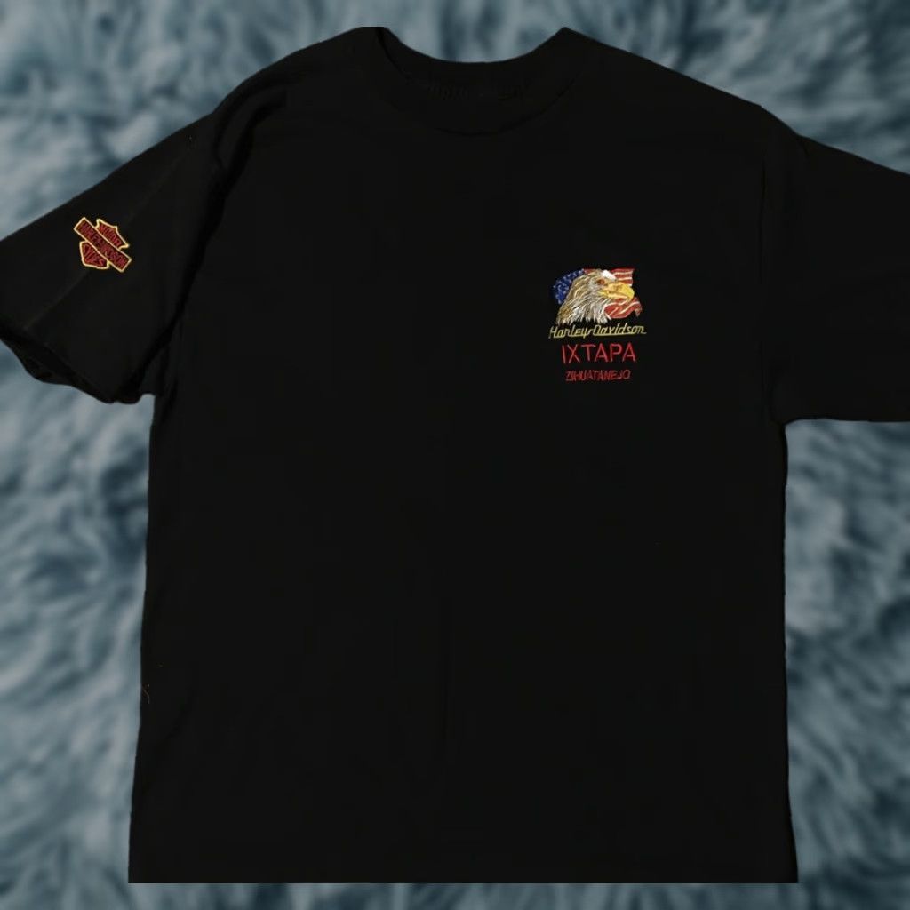 Harley Davidson VINTAGE Harley Davidson Shirt M 90s Mexico Eagle Black Cotton Graphic Tee Men Grunge USA Flag Motorcycle Biker 70s 80s 90s Size US M / EU 48-50 / 2 - 1 Thumbnail