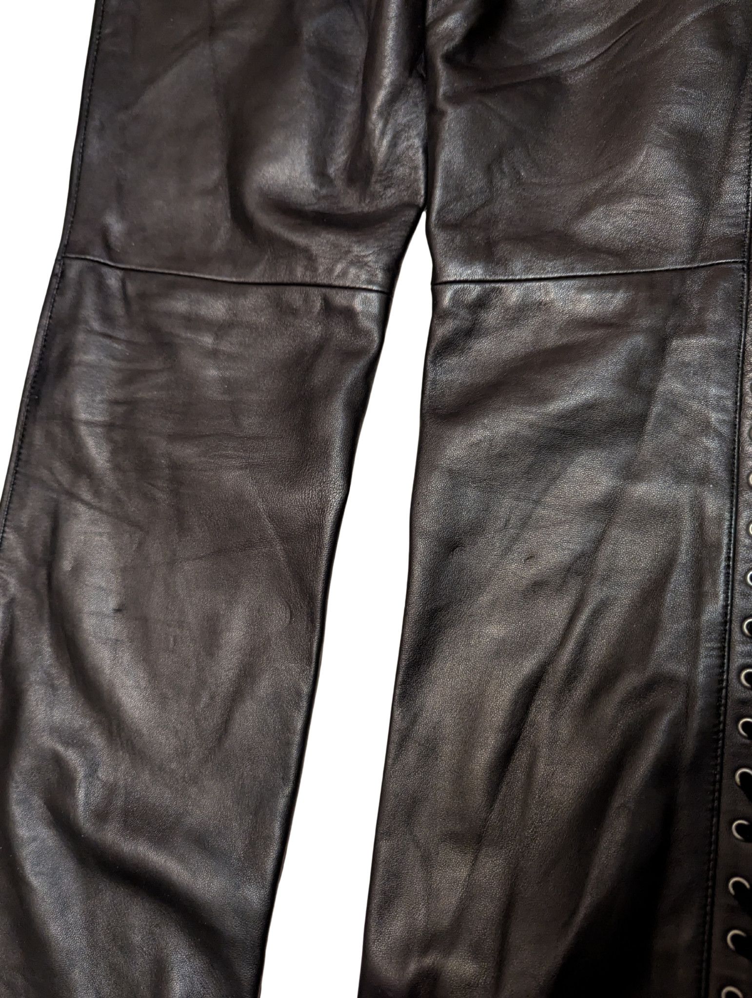 Dolce & Gabbana Vintage Dolce & Gabbana Leather Lace-Up Gothic Pants – Black Size 28" / US 6 / IT 42 - 9 Thumbnail
