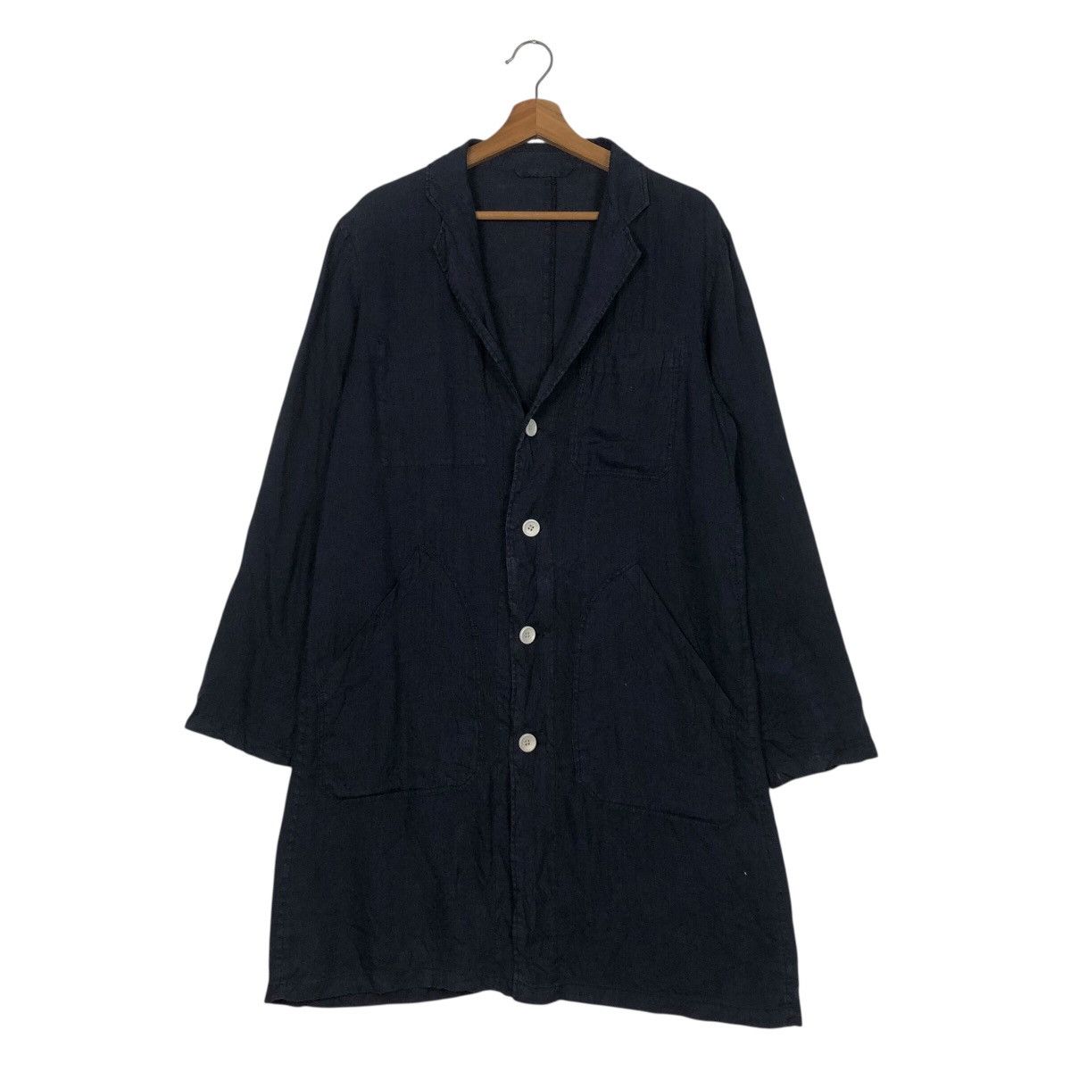 Beams Plus 📌Rich Blue Vintage Long Jacket Beams Plus Issey Miyake Size US M / EU 48-50 / 2 - 2 Thumbnail