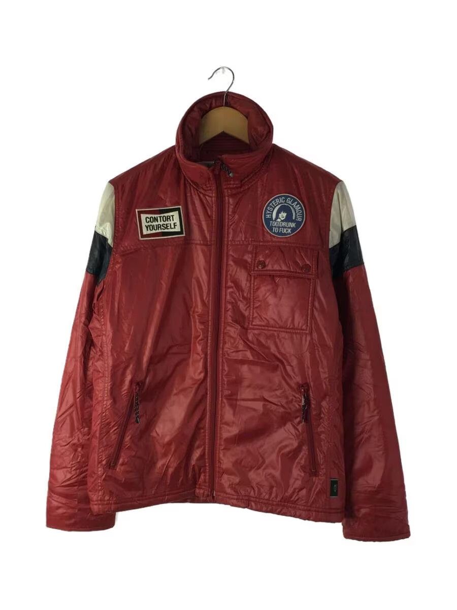 image of Hysteric Glamour Patch Racer Down Jacket in Red, Men's (Size Medium)