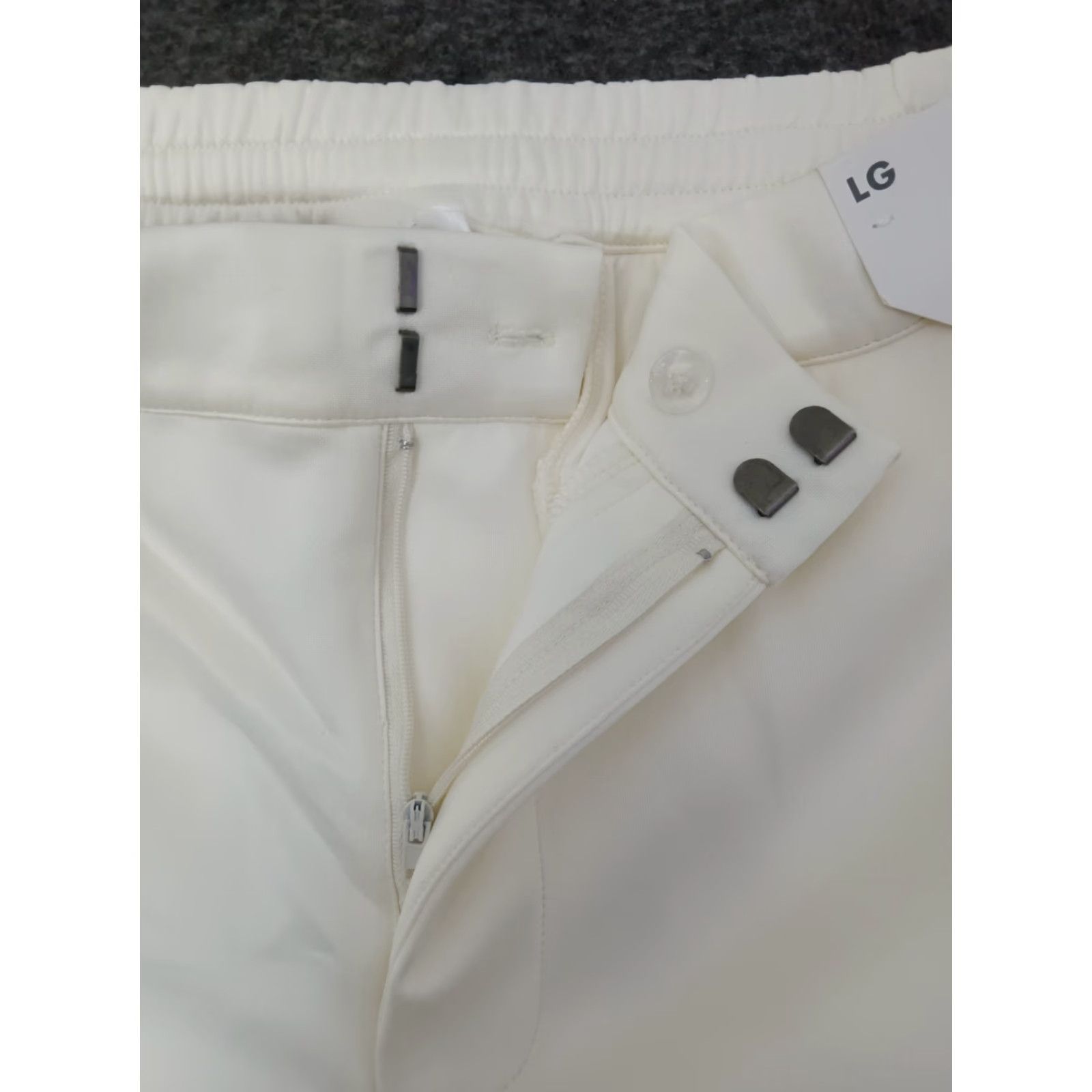 Vintage Ladarius Campbell Stylus Ivory Flat Front Pants Men L Relaxed Fit Elastic Back Waist 32in Inseam 26in Solid Casual Travel Shirt? Size US 33 - 3 Thumbnail
