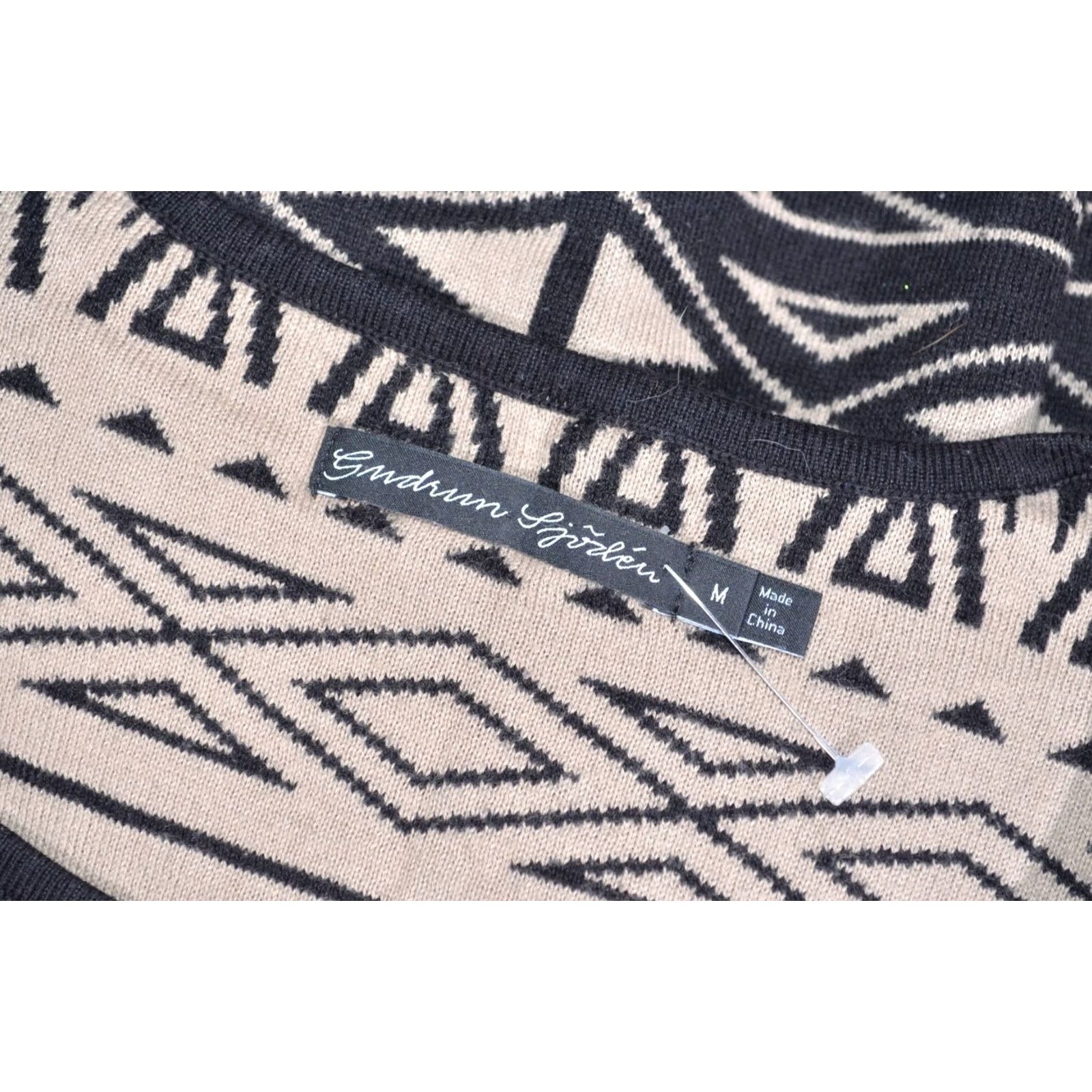 Vintage Gudrun Sjoden Women's Dress Short Sleeve A-Line Cotton Aztec Print Size M Size 32" / US 10 / IT 46 - 6 Thumbnail