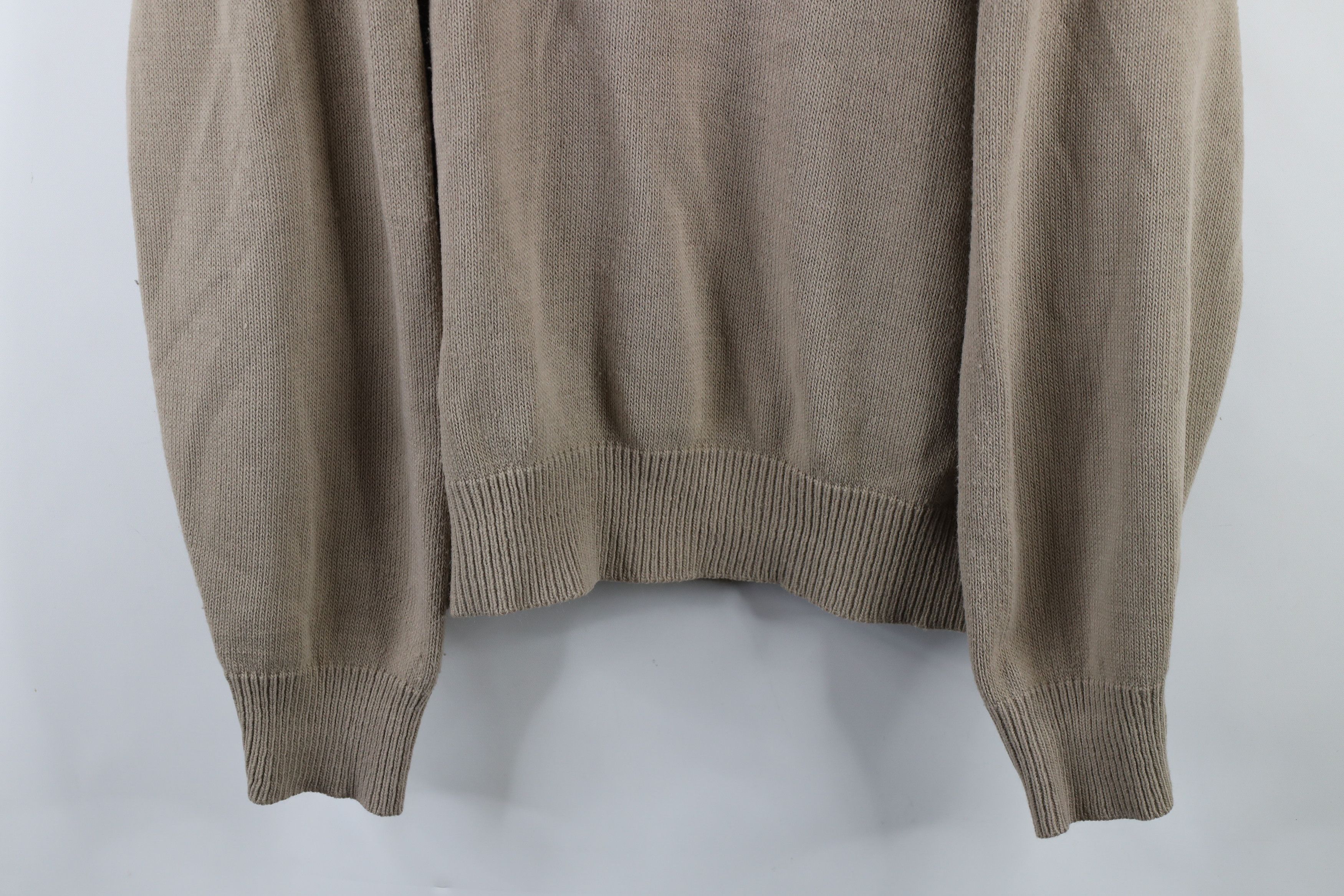 Vintage Vintage 90s Streetwear Blank Knit V-Neck Sweater Beige Size US XXL / EU 58 / 5 - 3 Thumbnail