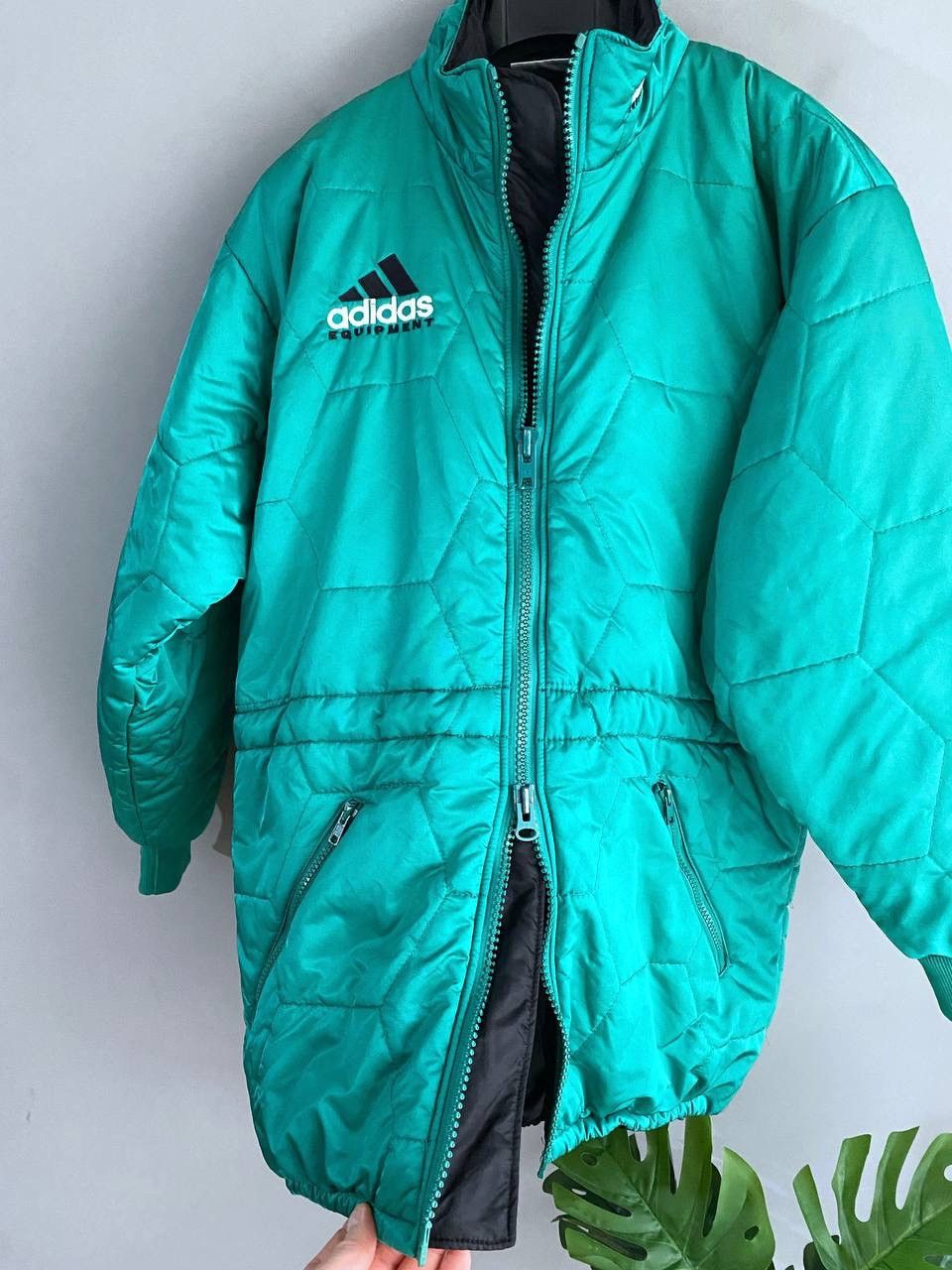 Adidas Vintage Adidas Equipment 90s Men's Green Quilted Jacket, M Size US M / EU 48-50 / 2 - 8 Thumbnail