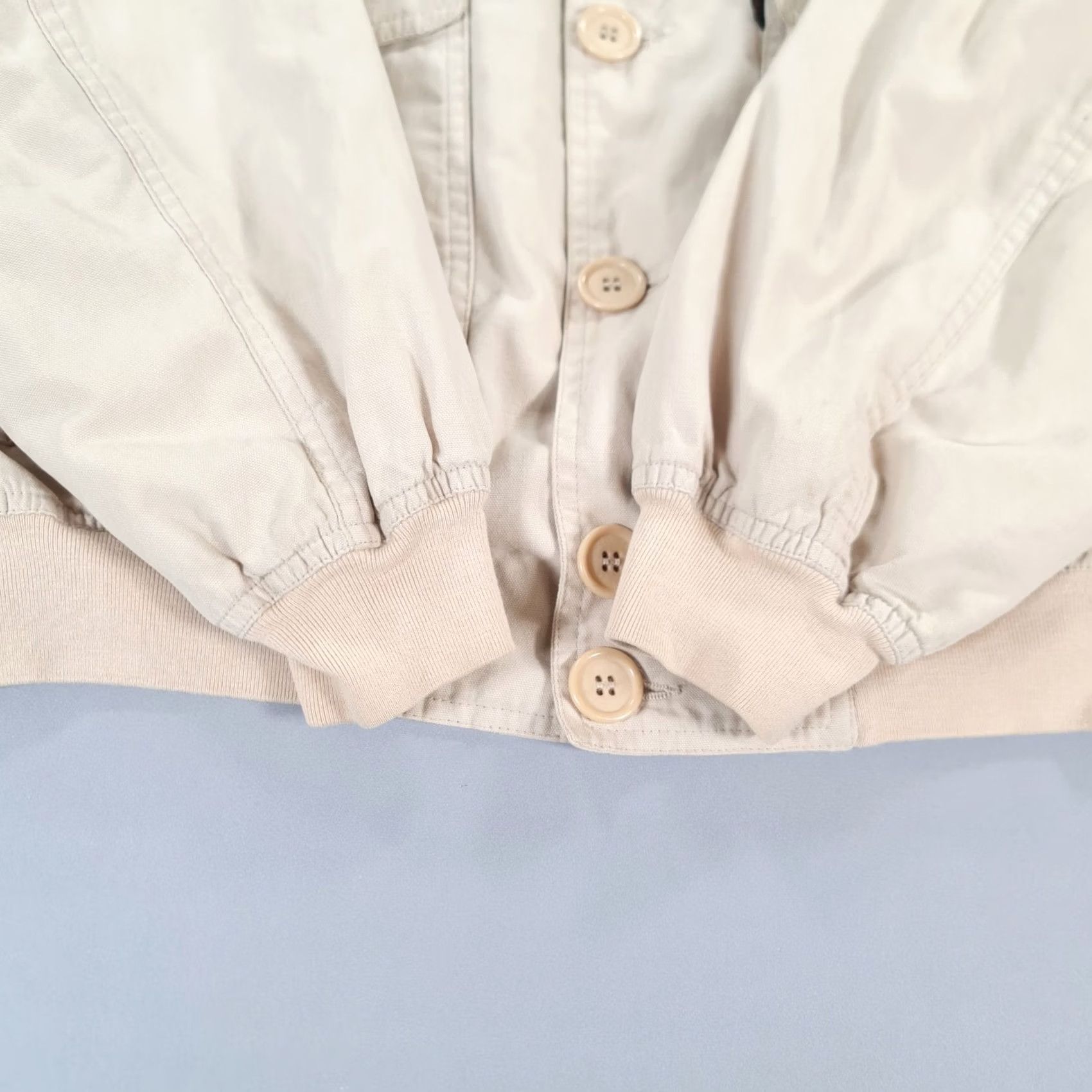 Paul & Shark VINTAGE Paul & Shark Mens Jacket Bomber Cotton Lightweight Beige M Regular Pocket Zip Logo Italy 90s Designer Size US M / EU 48-50 / 2 - 6 Thumbnail
