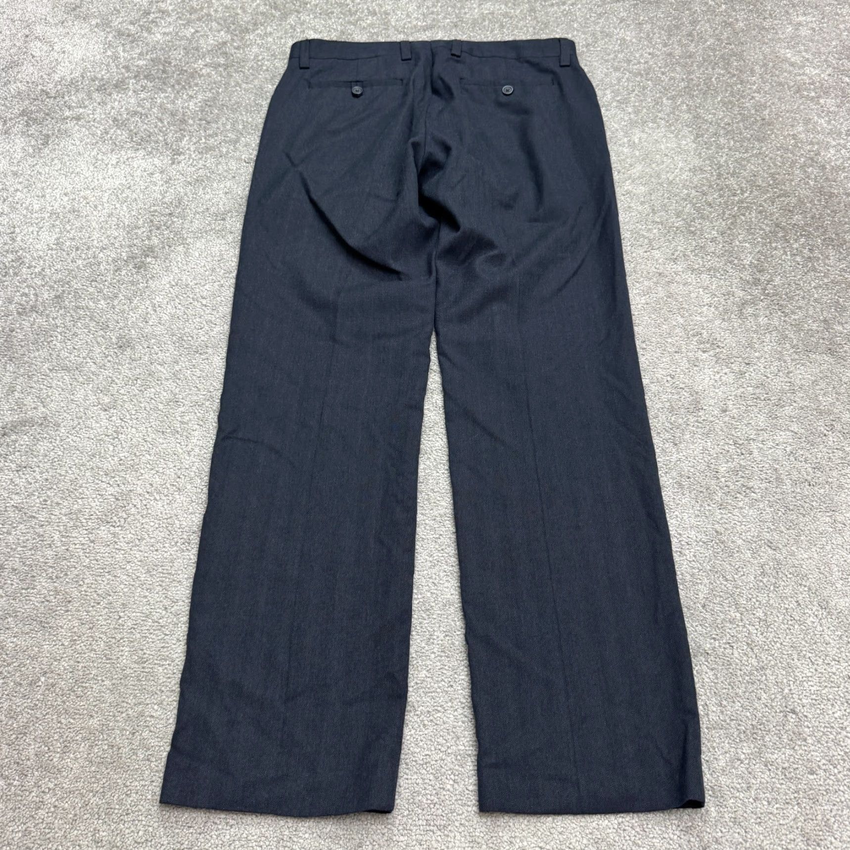 Banana Republic Banana Republic Slim Dress Pants Men 33x32 Blue Flat Front Straight Dress Pants Size US 33 - 2 Thumbnail
