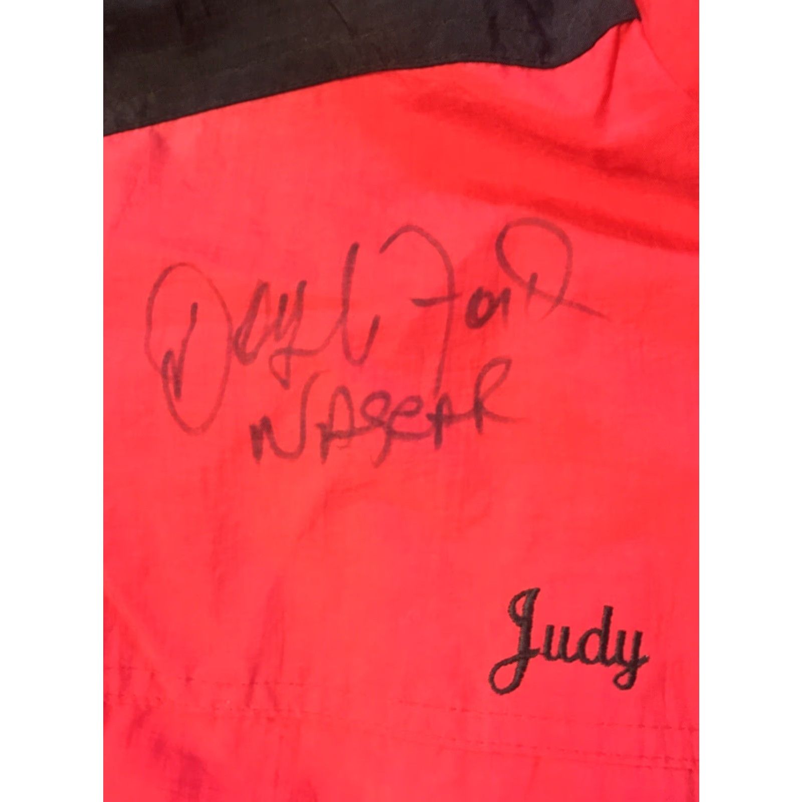 NASCAR VINTAGE NASCAR Bomber Jacket Men S Red Grunge 90s Autographed Kyle Larson Driving Race Car Signed Autograph Dale Earnhardt Winston Final Sale Only Size US S / EU 44-46 / 1 - 4 Thumbnail