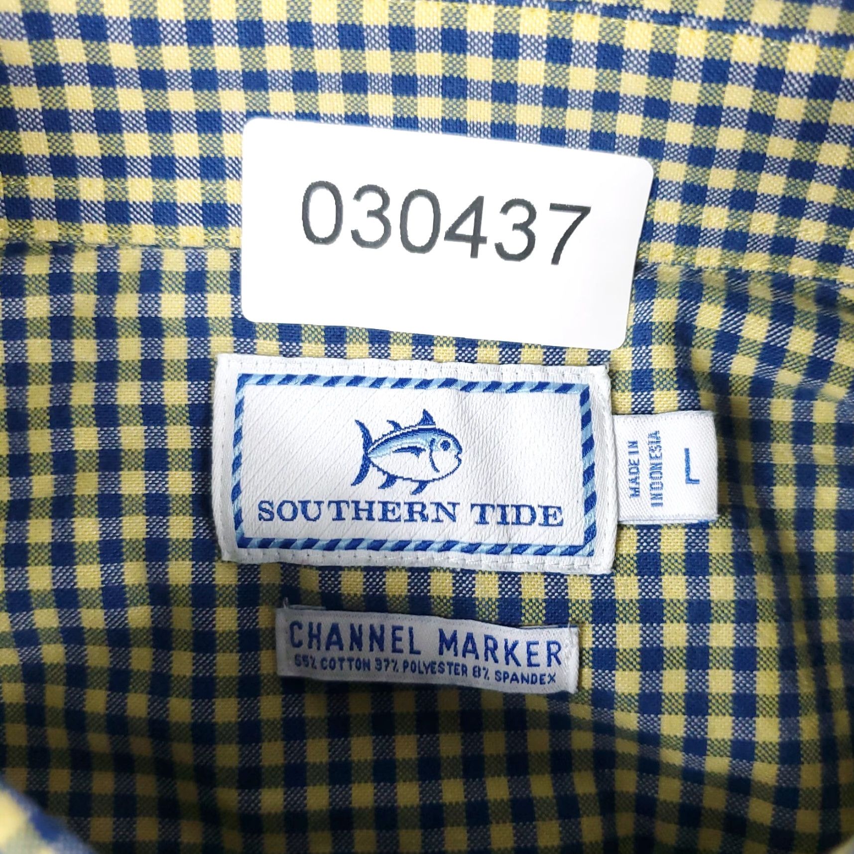 Southern Tide Southern Tide Button-Up Shirt Mens Large Blue Yellow Check Long Sleeve Size US L / EU 52-54 / 3 - 8 Thumbnail