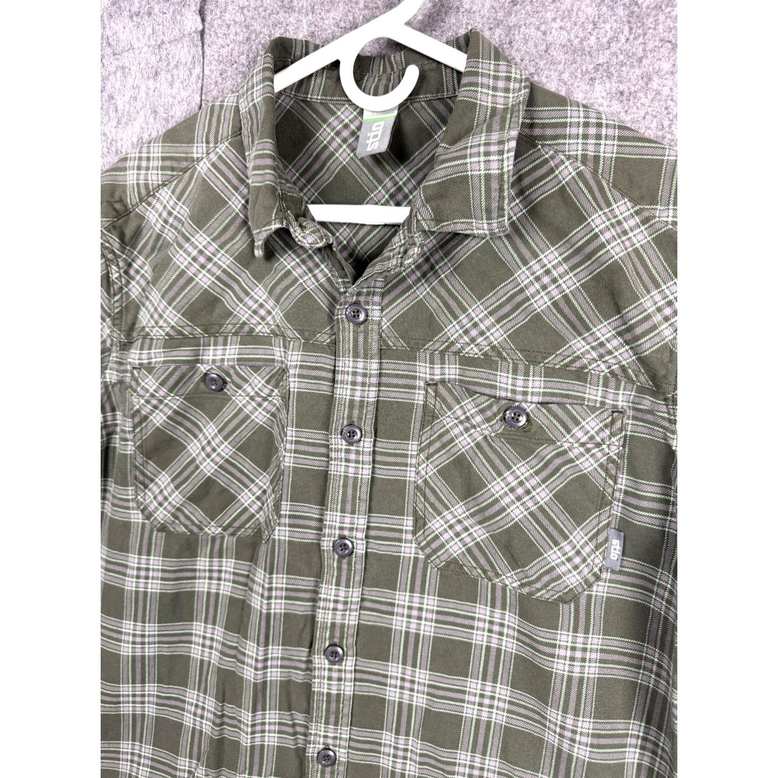 Vintage Stio Miter Flannel Shirt Men XL Green Button Up Pockets Long Sleeve Plaid Casual Workwear Outdoorwear Size US XL / EU 56 / 4 - 2 Thumbnail