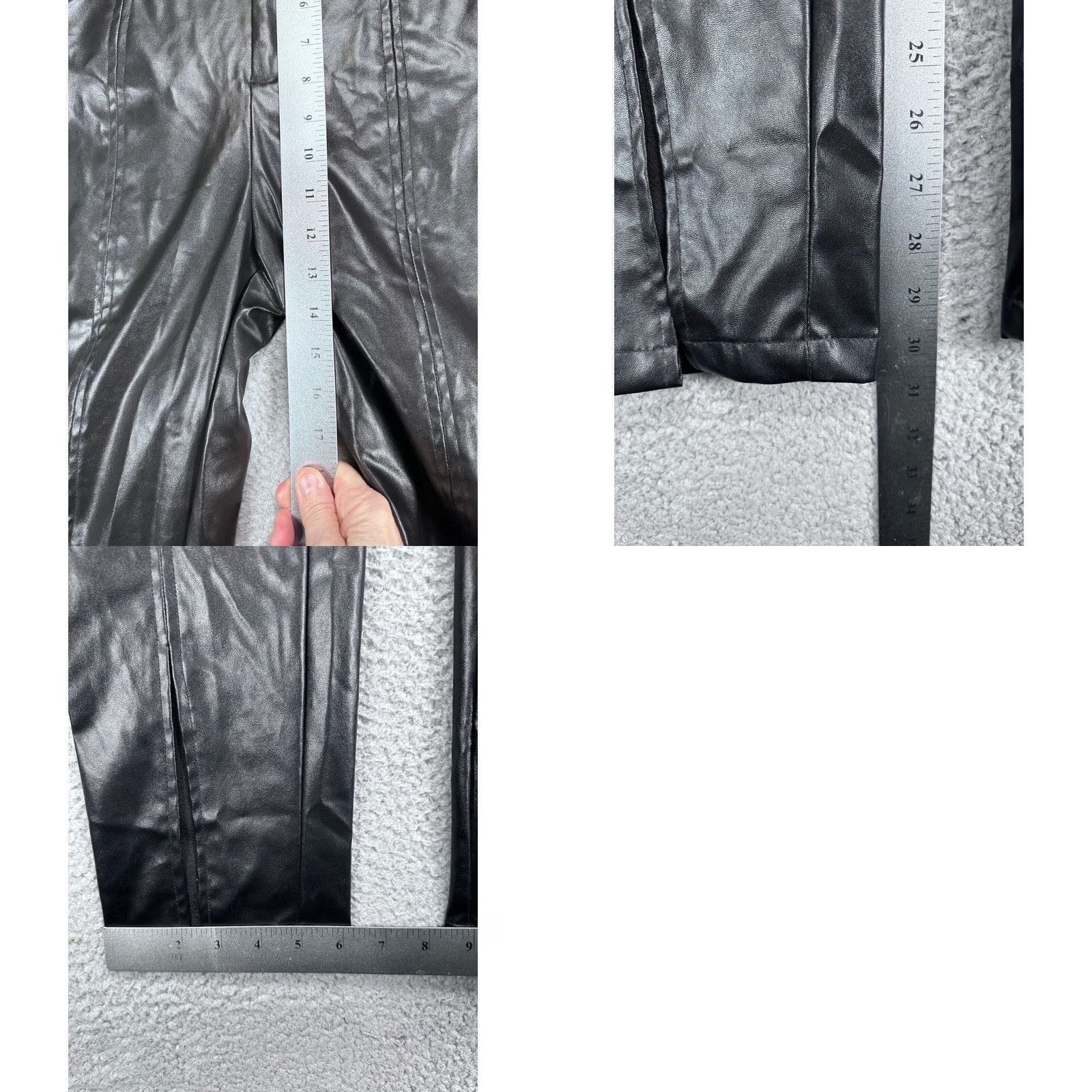 PrettyLittleThing Pretty Little Thing Pants Womens 4 Petite Black Faux Leather Skinny Ladies NEW Size 27" / US 4 / IT 40 - 9 Thumbnail