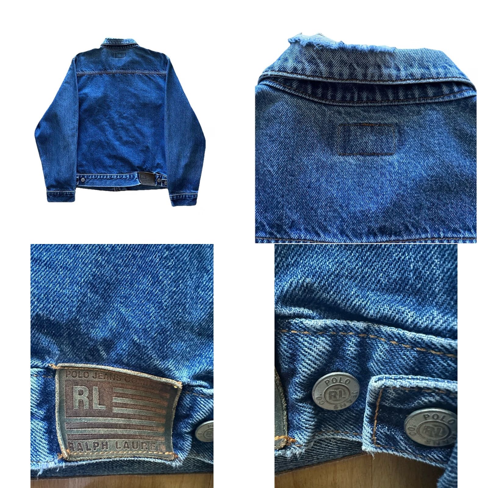 Polo Ralph Lauren VINTAGE Polo Jeans Co Ralph Lauren Men Jacket Denim Size L Blue Bomber 90s Classic Trucker Denim Jacket Size US L / EU 52-54 / 3 - 8 Thumbnail