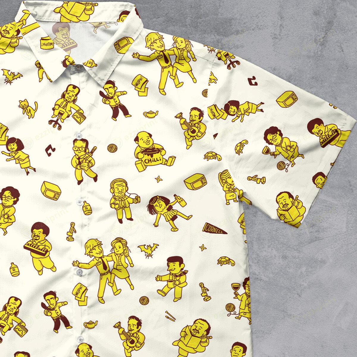 Designer × The Unbranded Brand The Office Characters Pattern Button Down Shirt Size US M / EU 48-50 / 2 - 1 Thumbnail