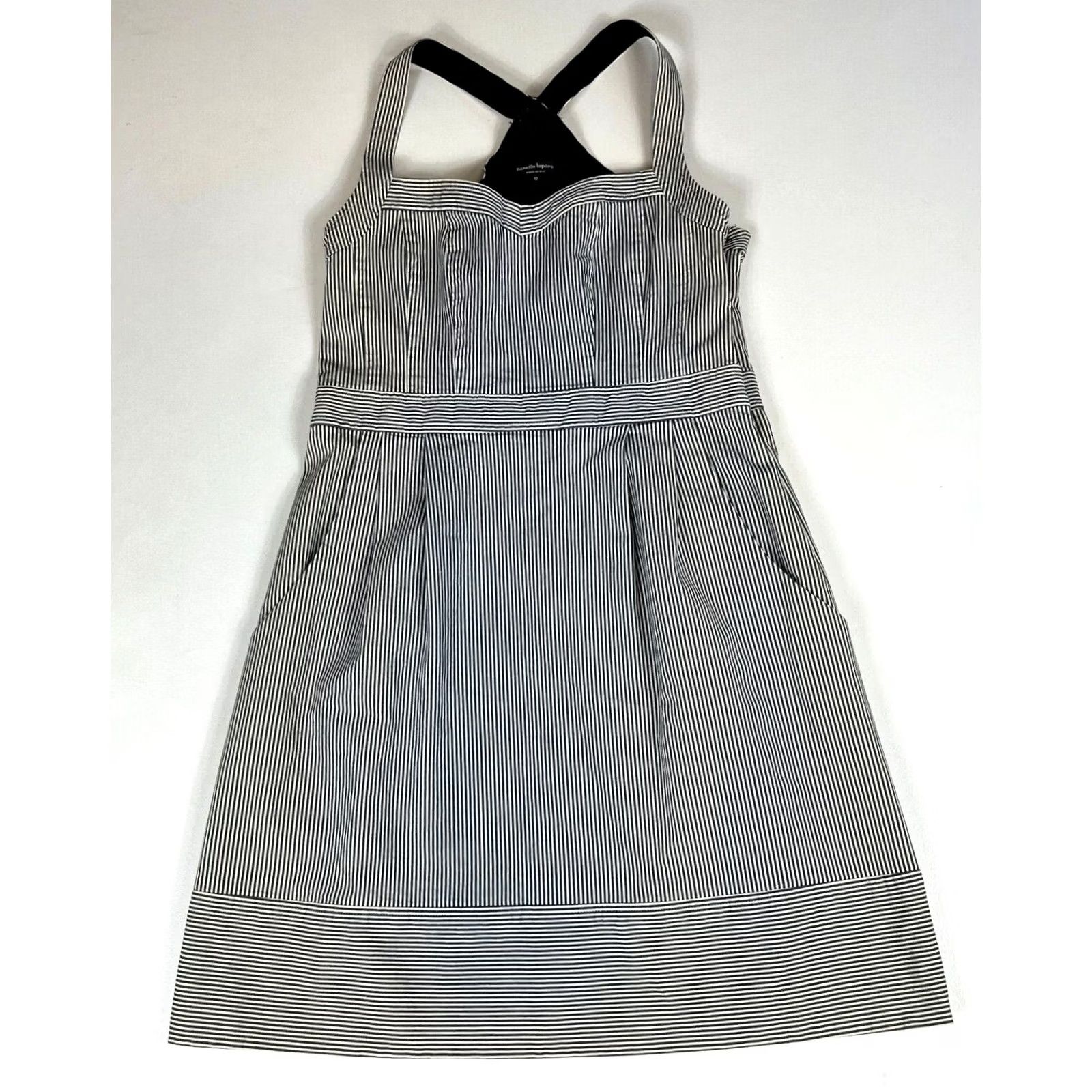 Nanette Lepore Nanette Lepore Runaway Cotton Pique Striped Sleeveless Dress Sz 12 Size XL / US 12-14 / IT 48-50 - 3 Thumbnail