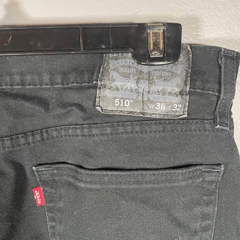 Levi's Levi's 510 Black Denim Jeans (36) Size US 36 / EU 52 - 4 Thumbnail