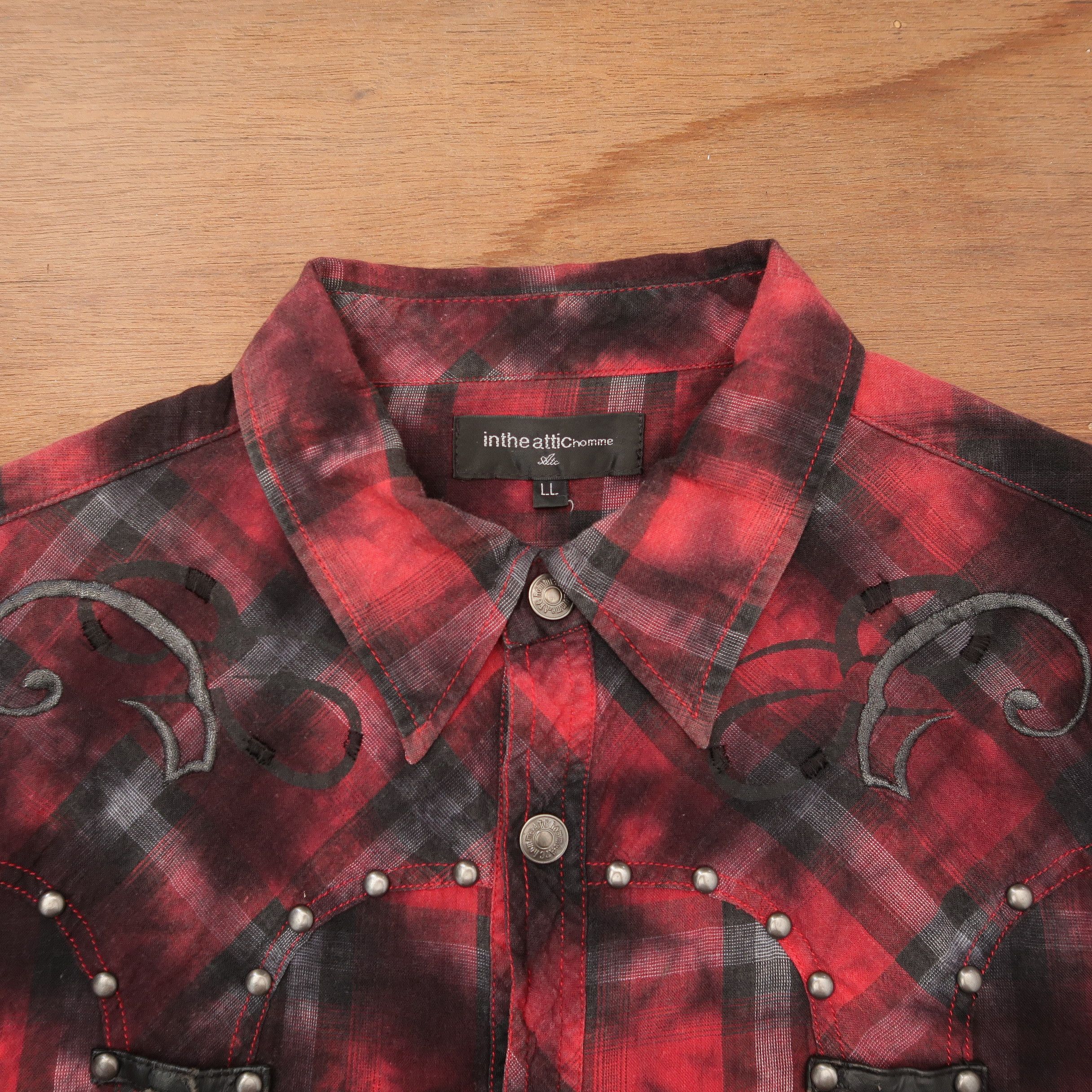 Japanese Brand 2000s If Six Was Nine Fog Pattern Punk Western Shirt Size US M / EU 48-50 / 2 - 3 Thumbnail