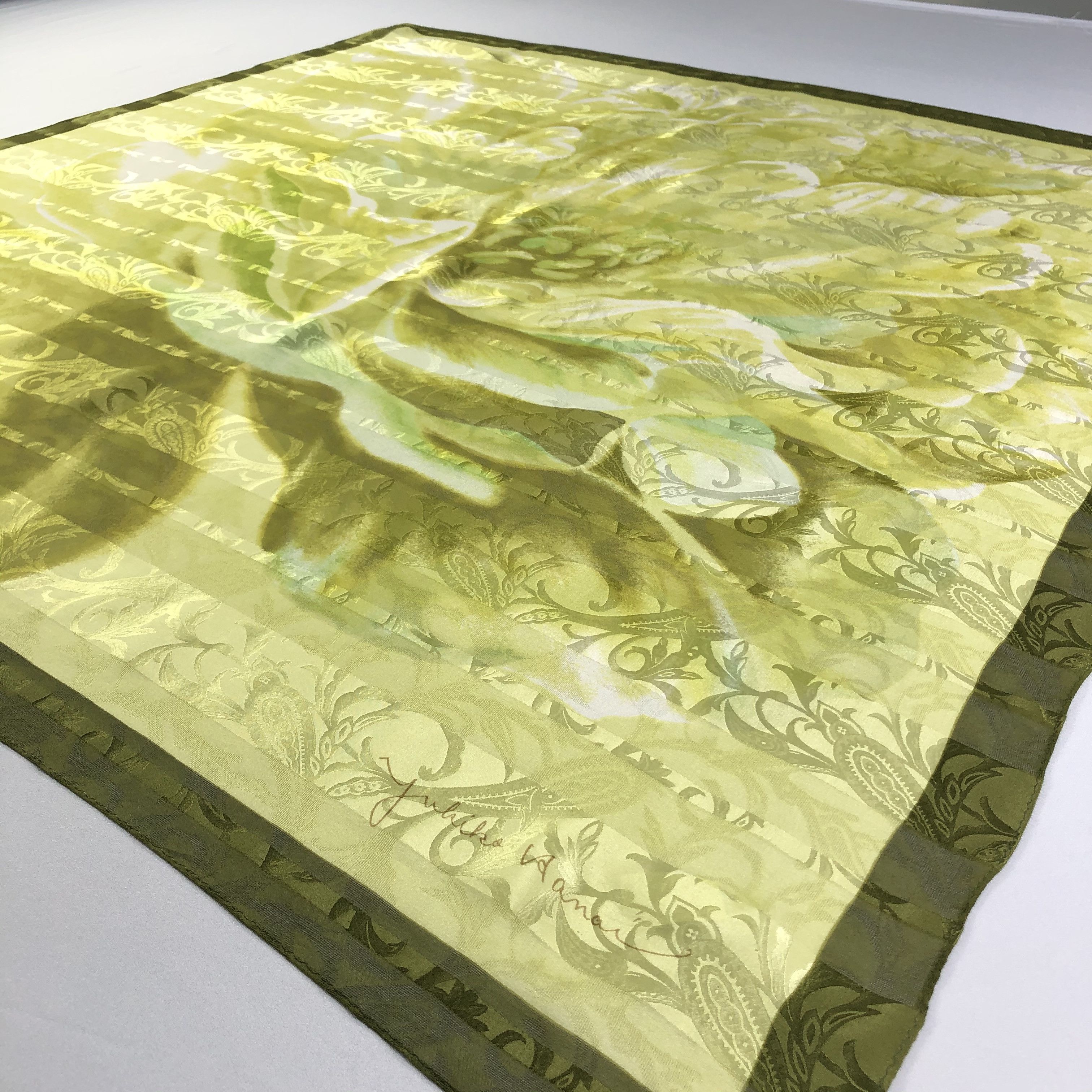 Vintage Vintage Yukiko Hanai Silk Scarf Size ONE SIZE - 3 Thumbnail