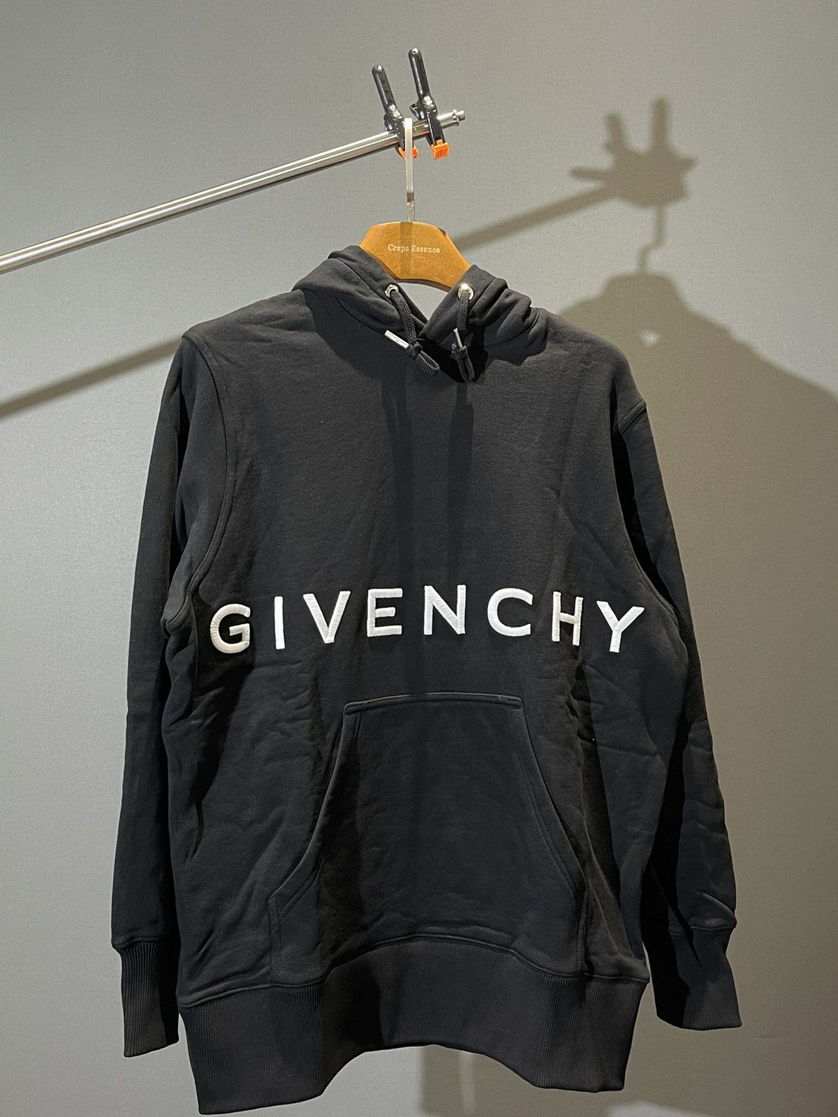 image of Givenchy Embroidered Logo Hoodie Black, Men's (Size XS)