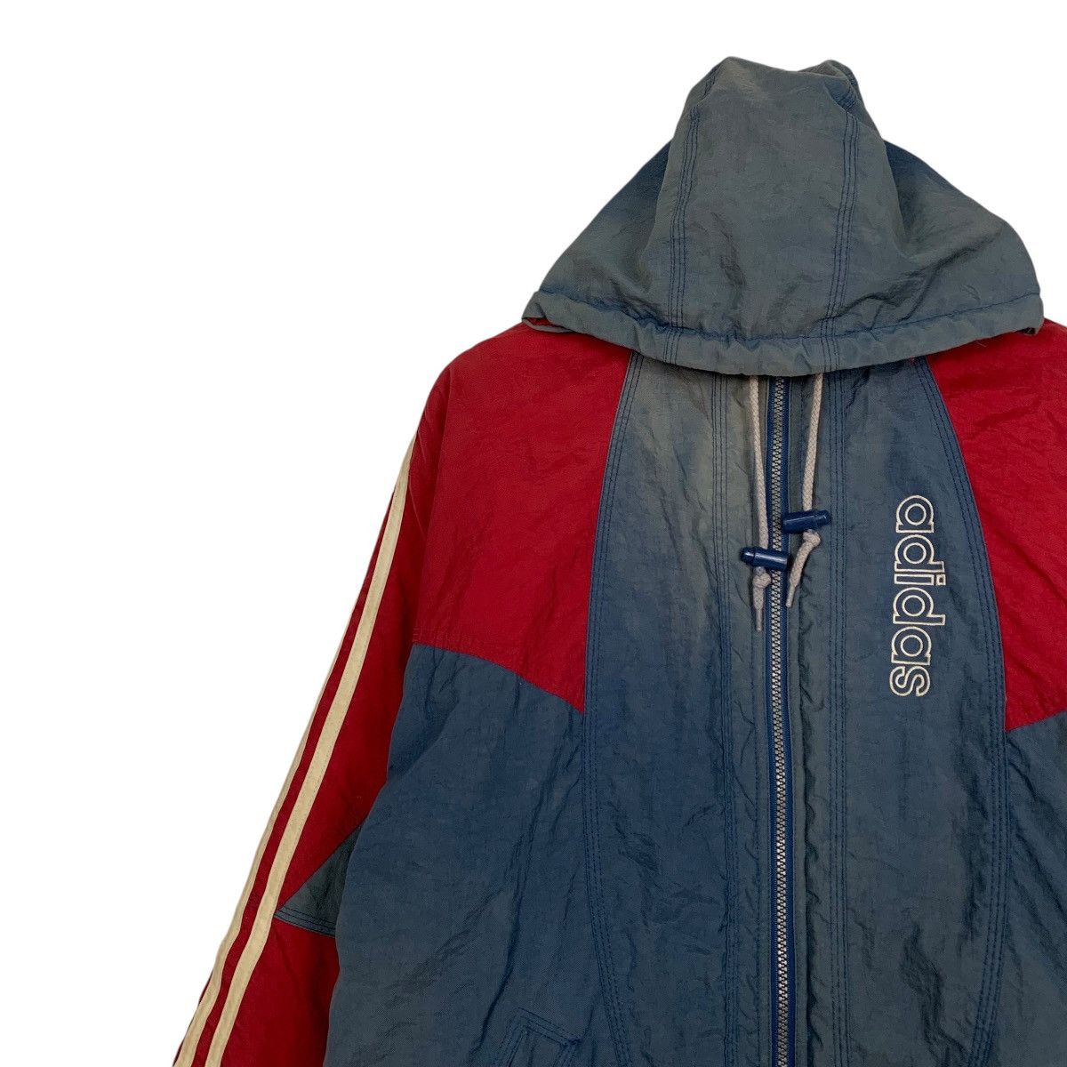 Adidas Vintage Adidas Big Logo Two Tones Windbreaker Jacket Size US XL / EU 56 / 4 - 7 Thumbnail