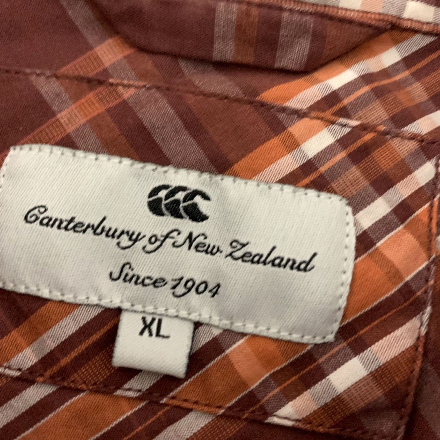Vintage Canterbury Of New Zealand Long Sleeve Plaid Button-Up Shirt Men's XL Rust Size US XL / EU 56 / 4 - 3 Thumbnail