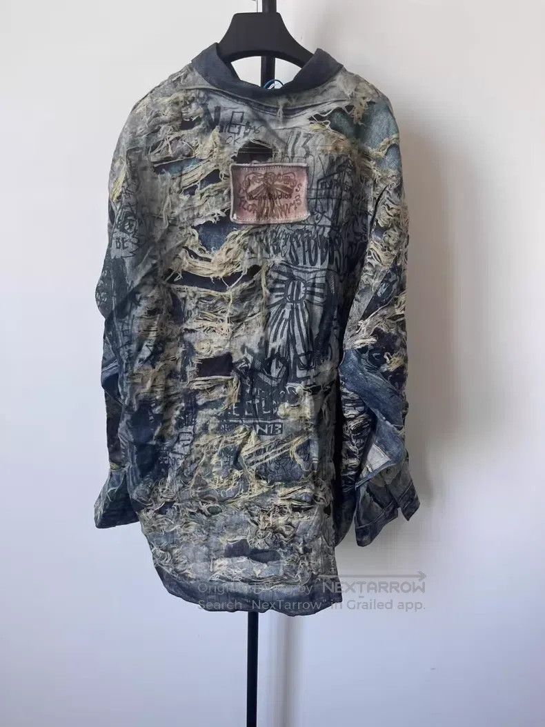 Acne Studios Acne Studios Loose Illusion Effect Distressed Denim Fabric Size US M / EU 48-50 / 2 - 2 Thumbnail