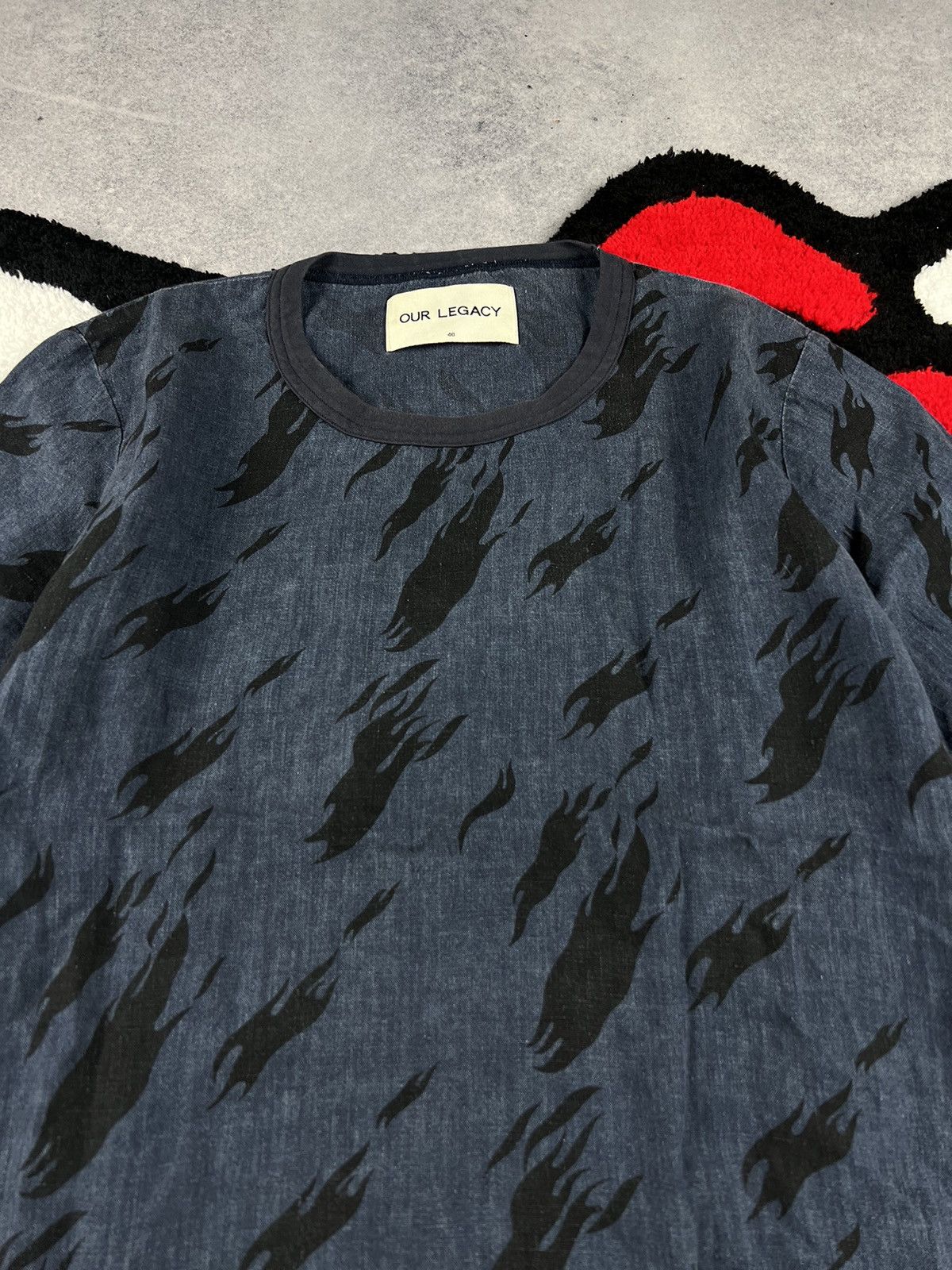Our Legacy Rare Our Legacy Linen Overprinted Y2K Tee Shirt Size US L / EU 52-54 / 3 - 5 Thumbnail