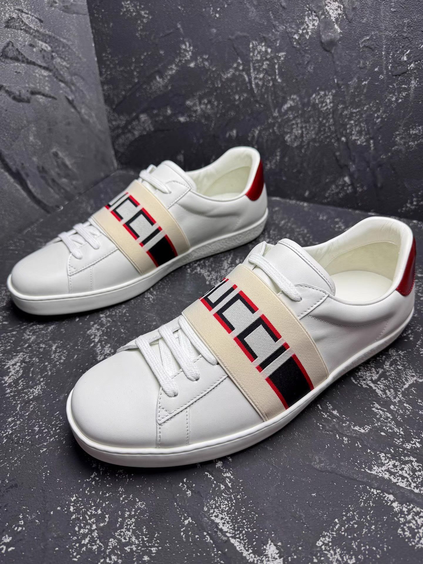 Gucci GUCCI ACE Lace-Up White Sneakers Q10 Size US 9.5 / EU 42-43 - 1 Thumbnail