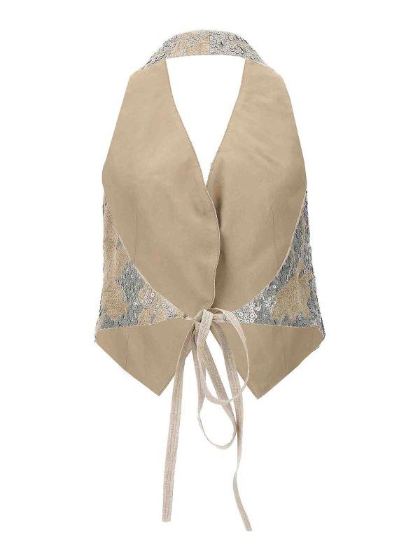 Brunello Cucinelli o1w1db10825 Blouse in Light Beige Size L / US 10 / IT 46 - 2 Thumbnail