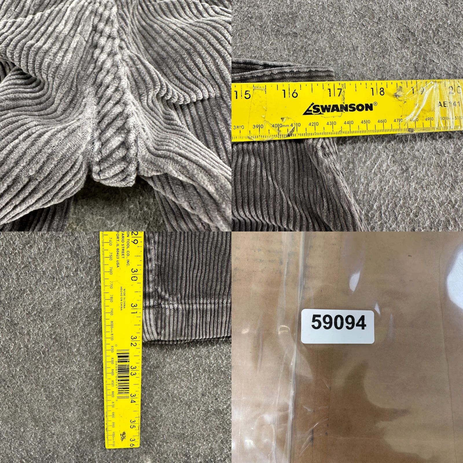 Vintage VINTAGE Badge Pants Mens 34x32 Gray Corduroy Cargo Straight 90s Grunge Baggy Carpenter Flat Front Inseam 32 Mens Size US 34 / EU 50 - 8 Thumbnail