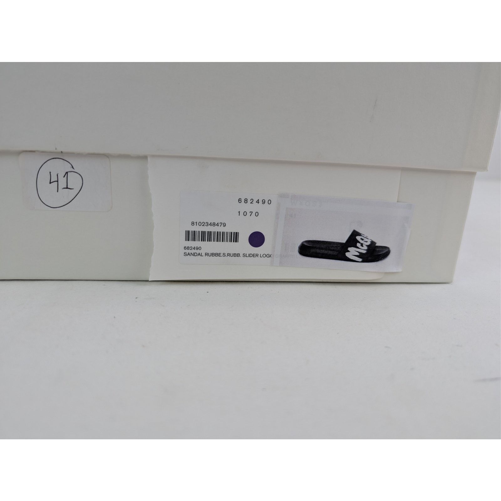 Alexander McQueen o1rshd1 Sandal Rubber Slider Logo Slippers in Black 41 Size US 8 / EU 41 - 20 Thumbnail