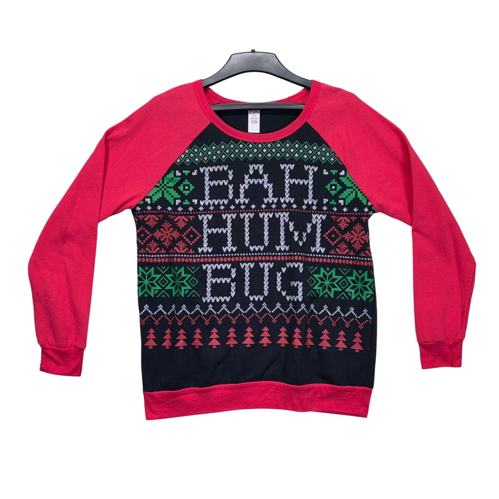 The Unbranded Brand Bah Hum Bug Christmas Sweater Women’s XL Funny Holiday Size XL / US 12-14 / IT 48-50 - 1 Thumbnail