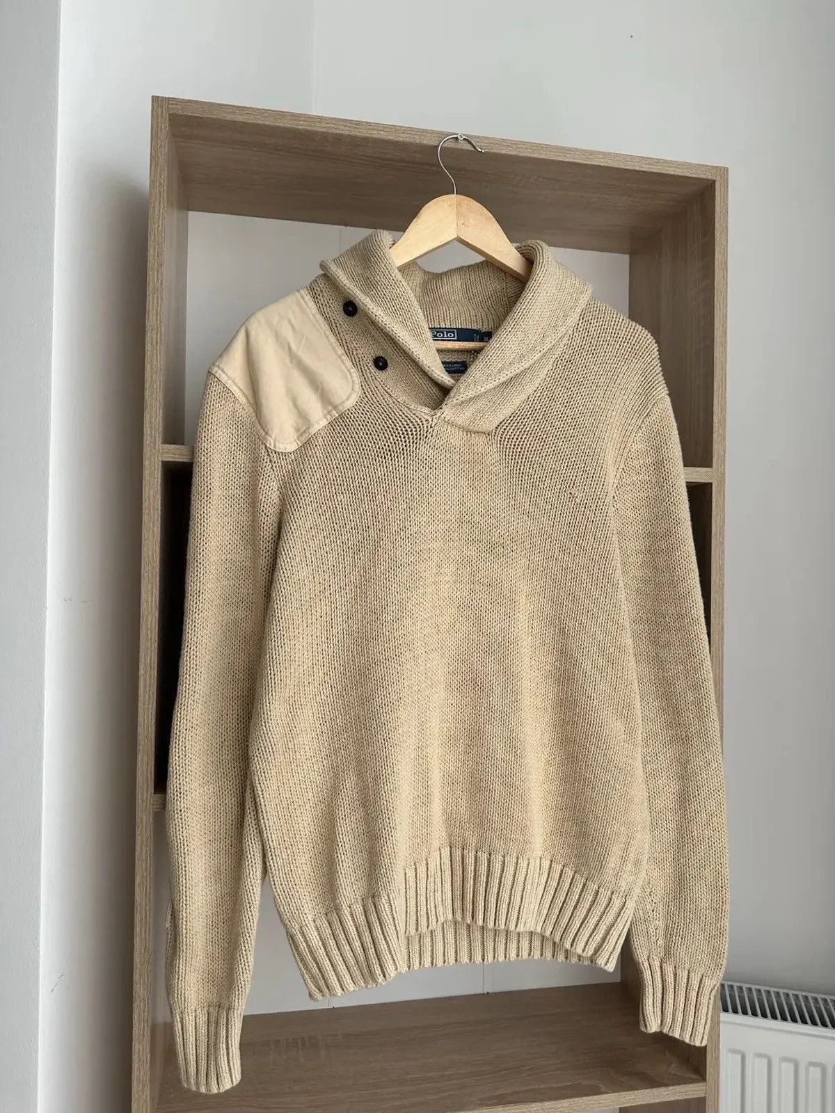 Polo Ralph Lauren Vintage Knit Polo Ralph Lauren Beige Sweater Size US M / EU 48-50 / 2 - 2 Thumbnail